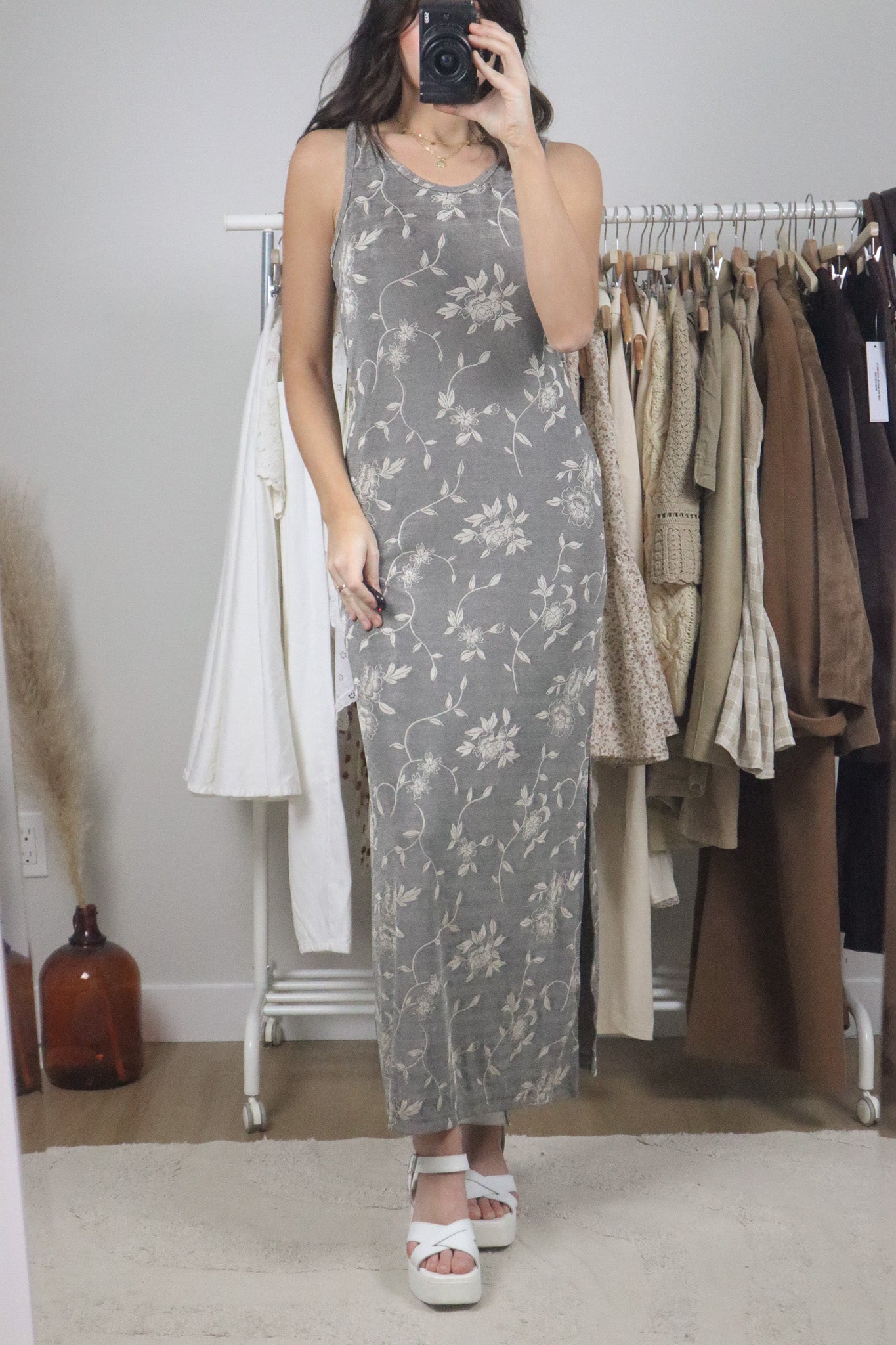 Made in Canada x Vintage x Floral Maxi Dress (L)