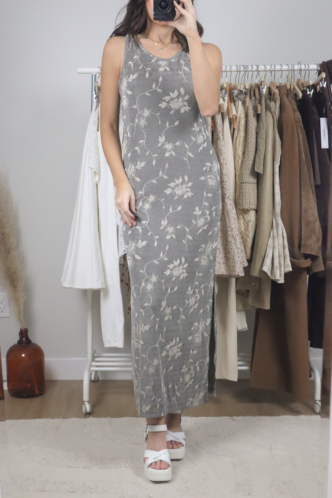 Made in Canada x Vintage x Floral Maxi Dress (L)
