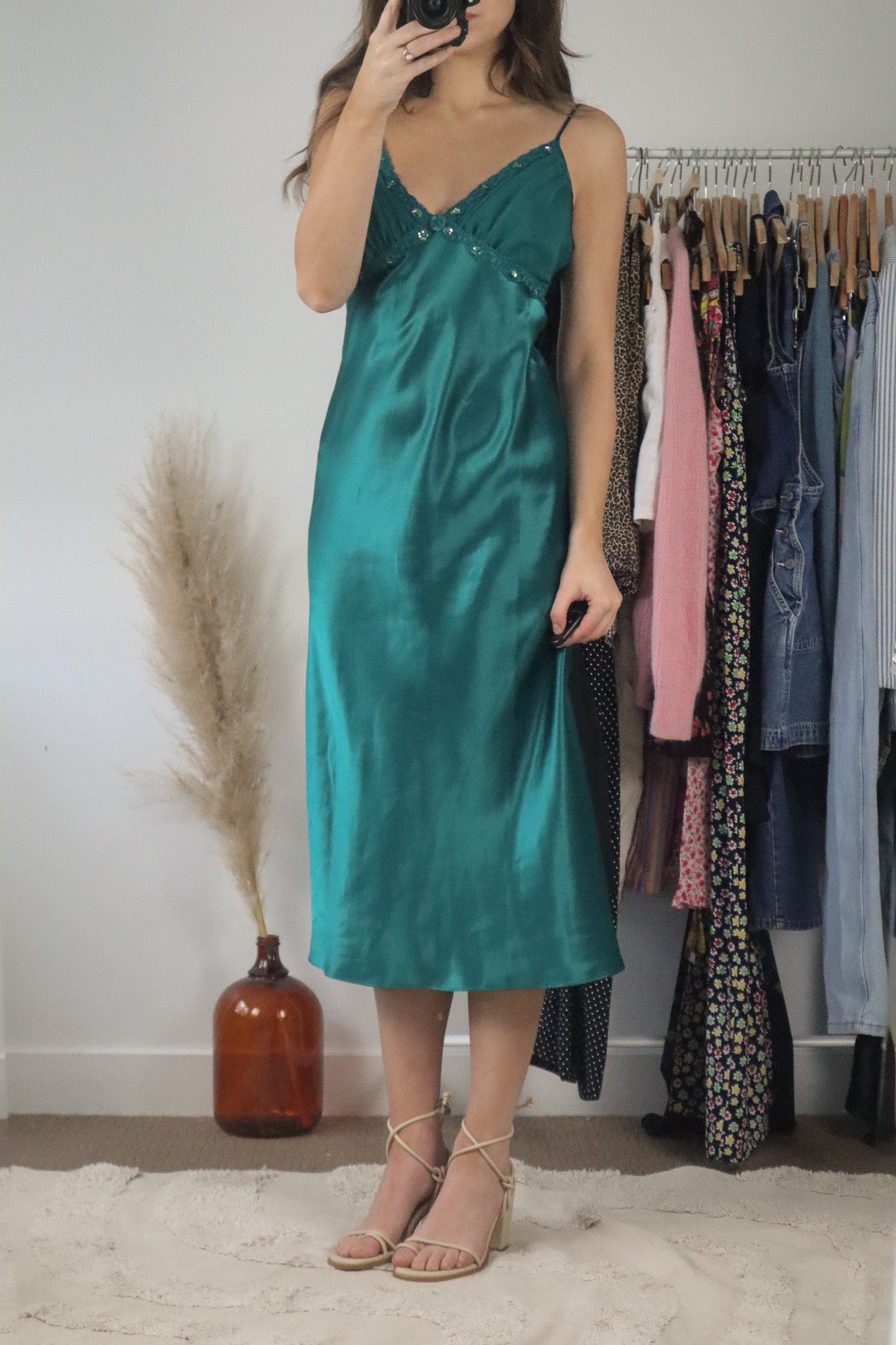 Vintage x Satin Floral Maxi Dress (6/8)