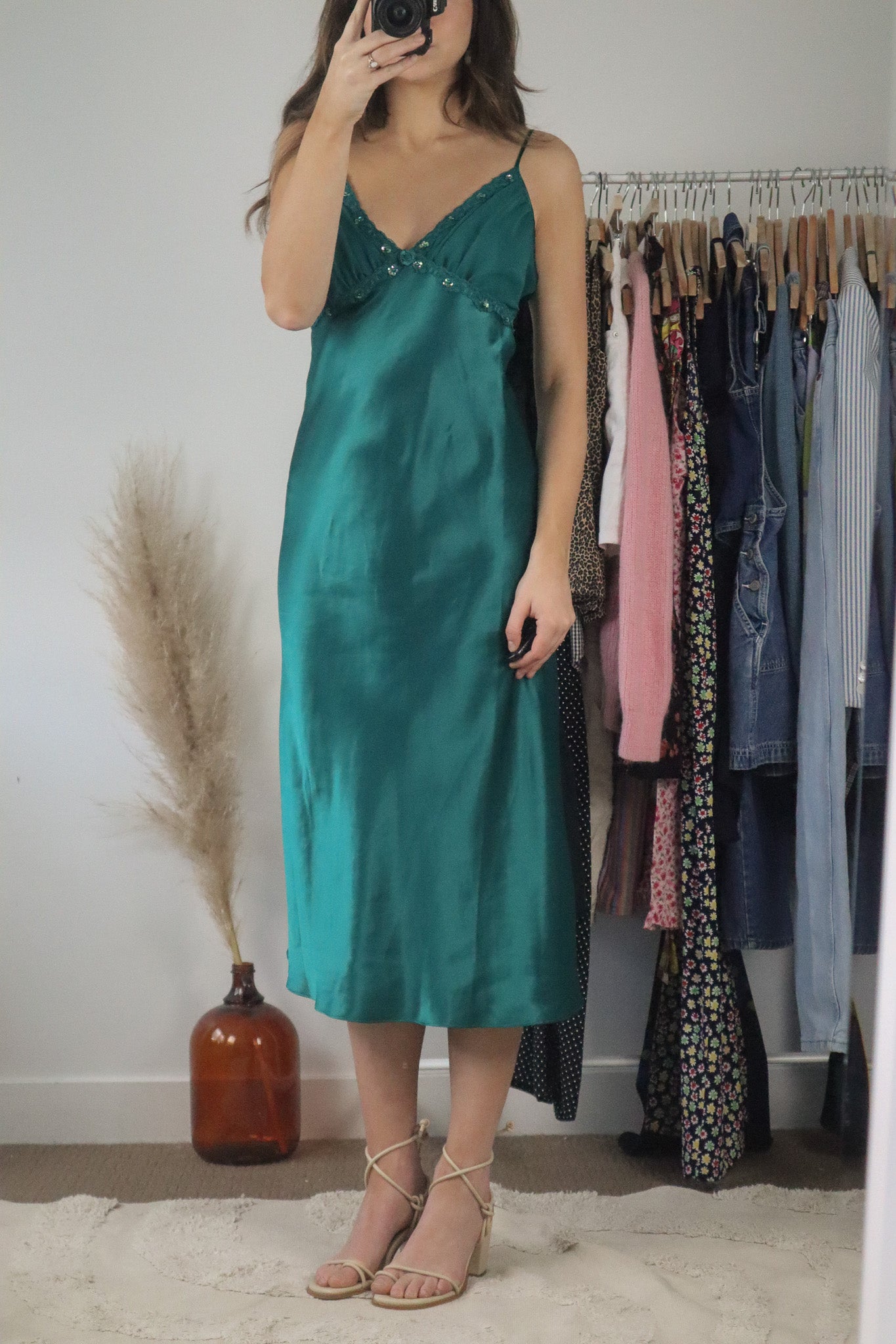 Vintage x Satin Floral Maxi Dress (6/8)