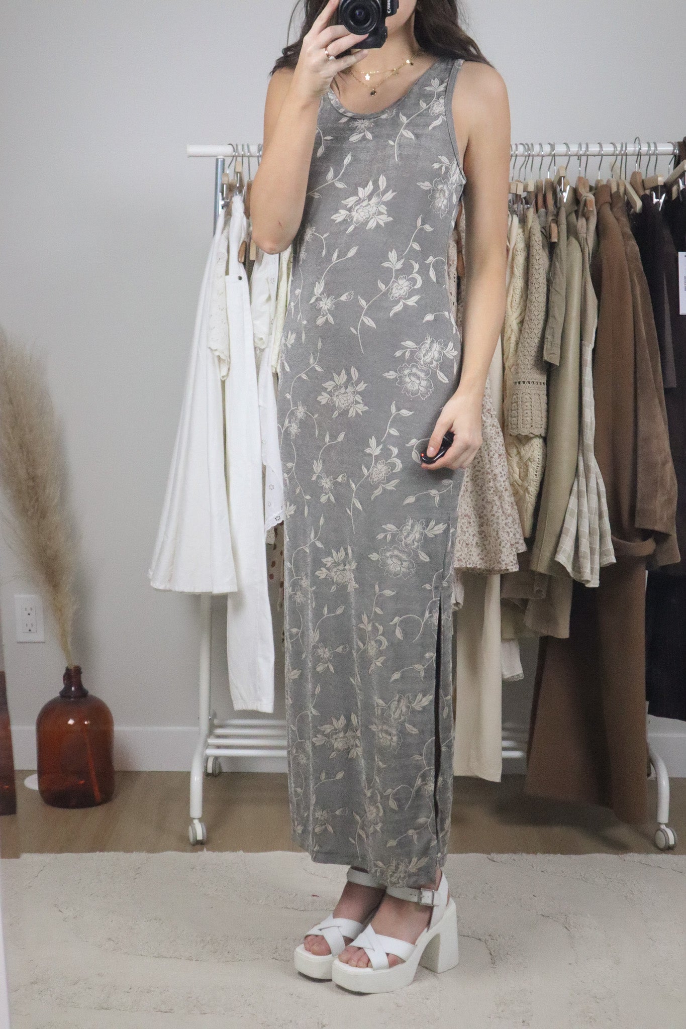 Made in Canada x Vintage x Floral Maxi Dress (L)