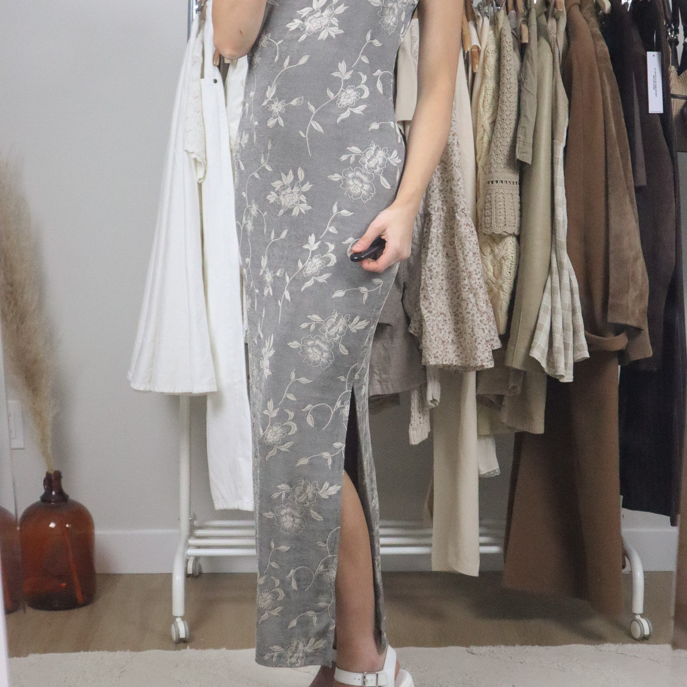 Made in Canada x Vintage x Floral Maxi Dress (L)