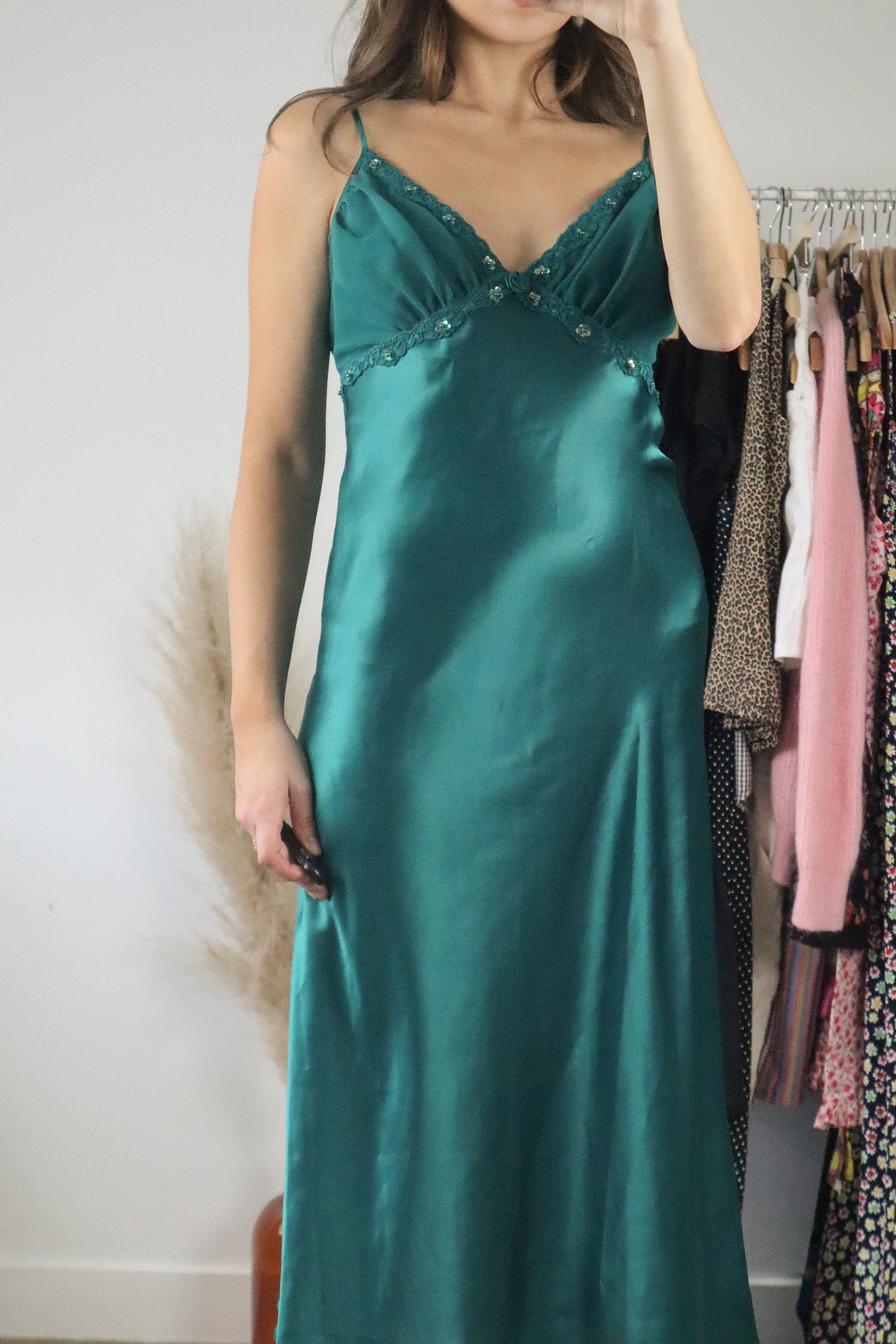 Vintage x Satin Floral Maxi Dress (6/8)