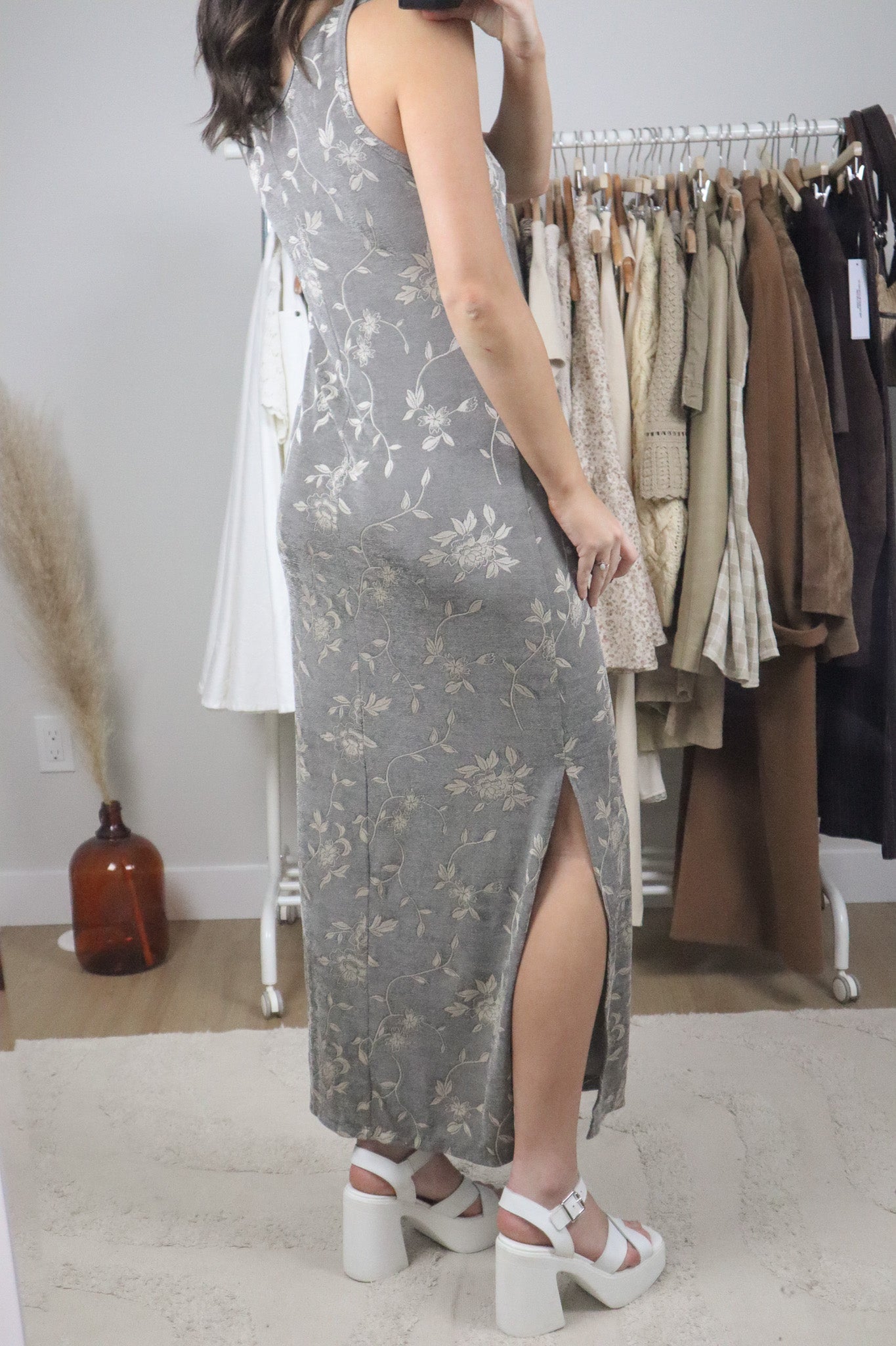 Made in Canada x Vintage x Floral Maxi Dress (L)