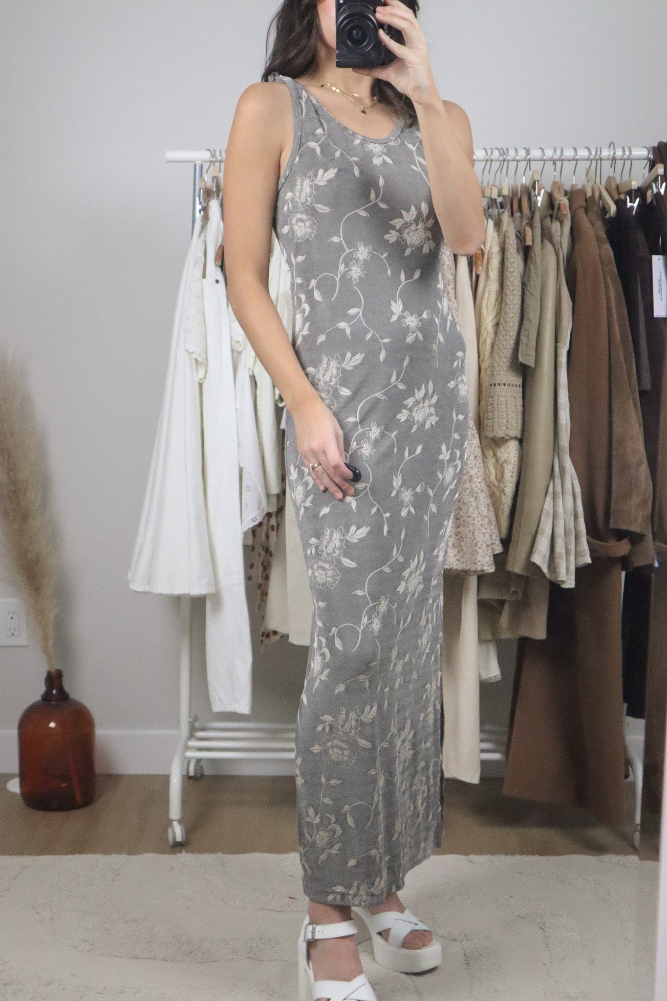 Made in Canada x Vintage x Floral Maxi Dress (L)