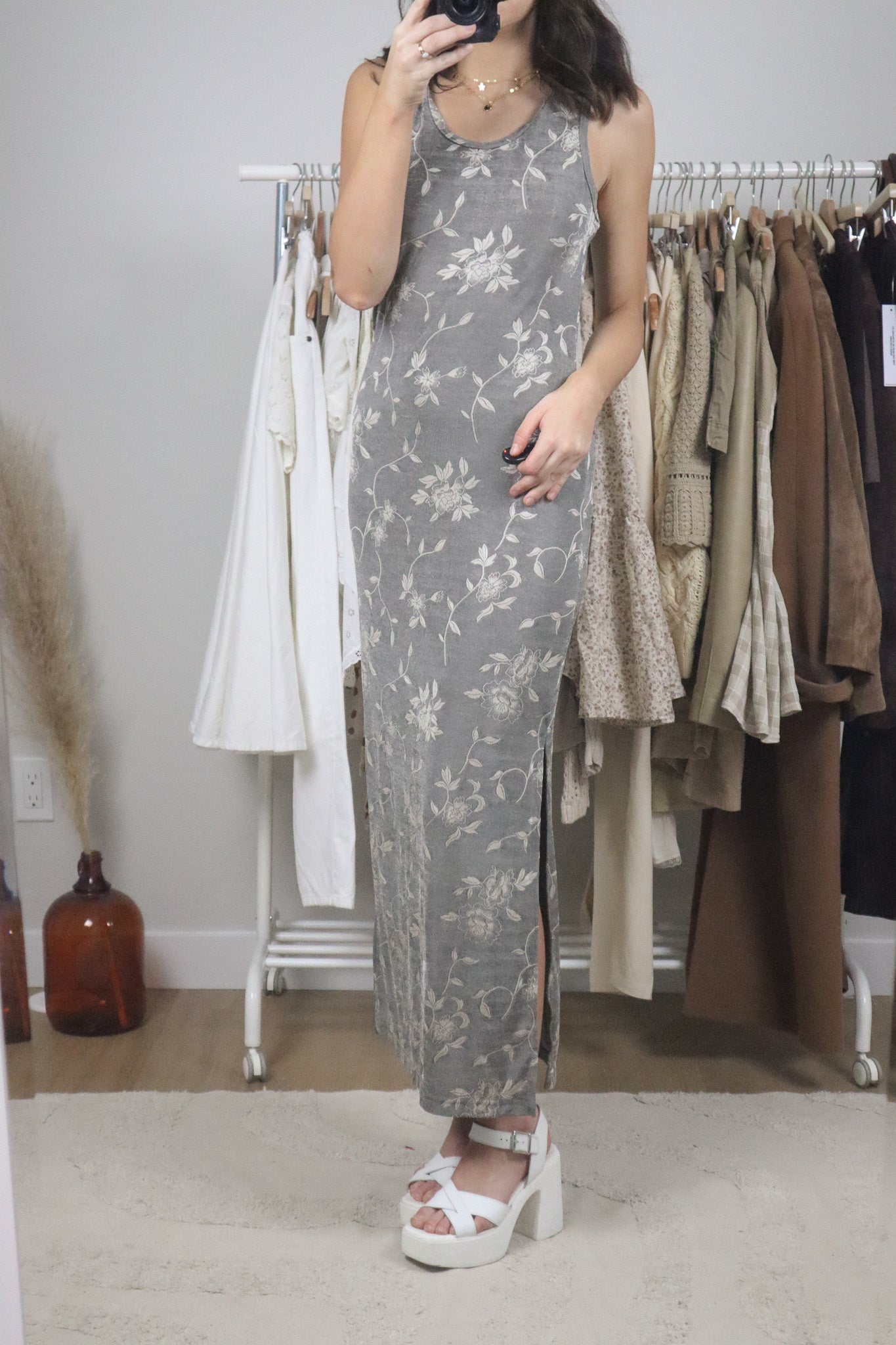 Made in Canada x Vintage x Floral Maxi Dress (L)