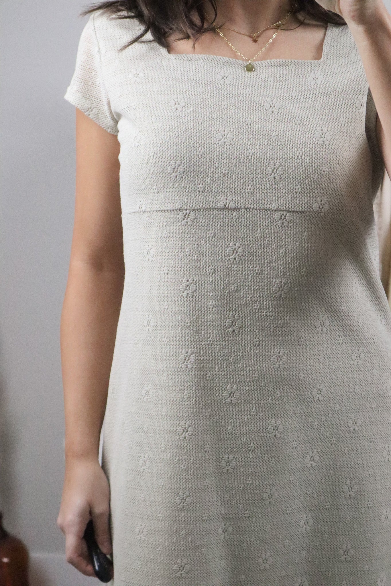 Made in Canada x Vintage x Knit Flower Dress (M)