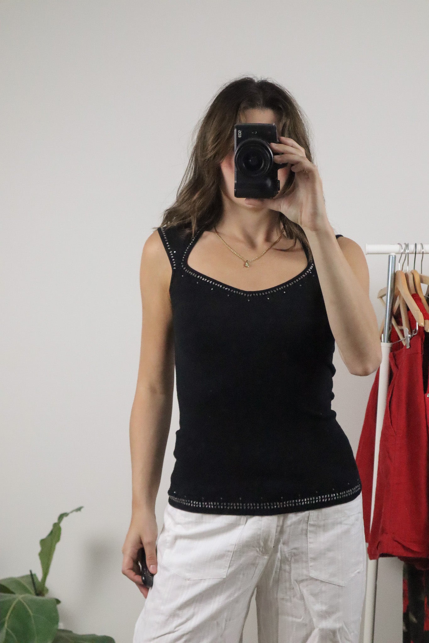 Vintage x Sequins & Beaded Top (XS/S)