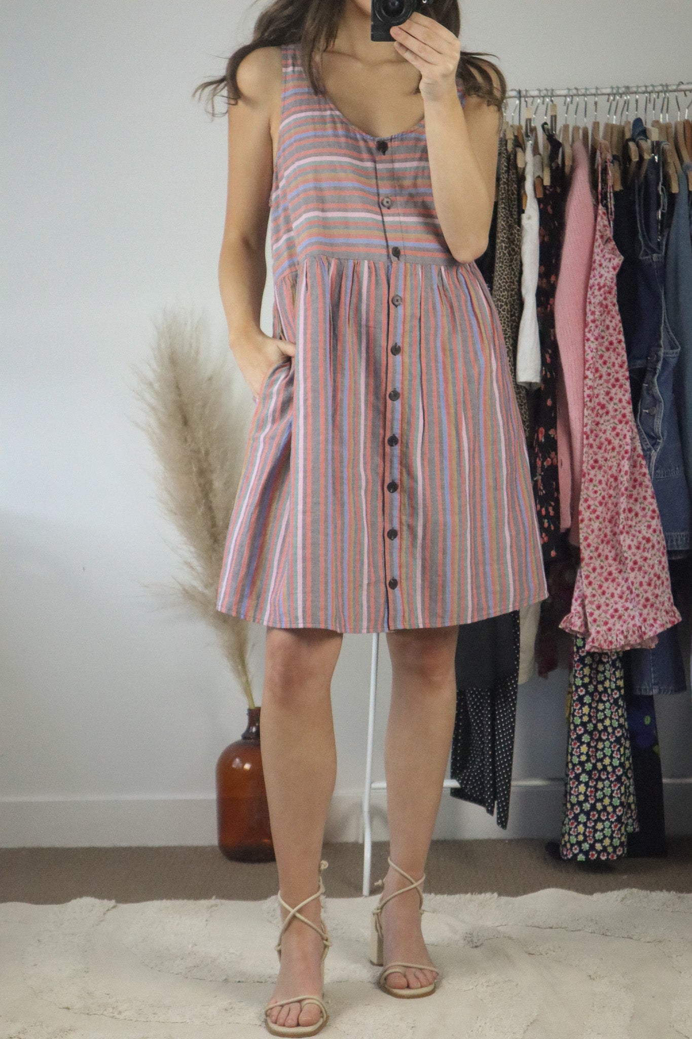 Modern x Madewell Striped Button Up Dress (XL)