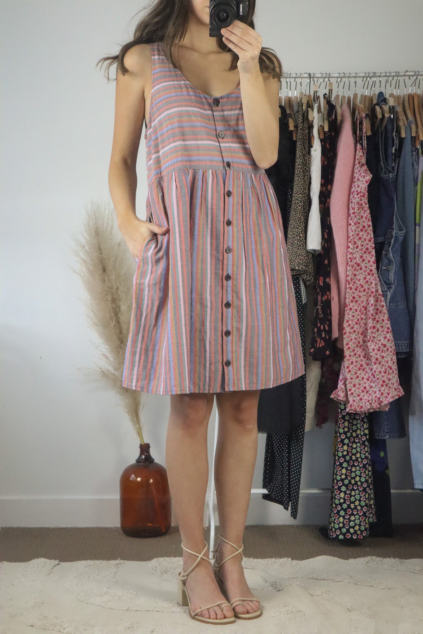 Modern x Madewell Striped Button Up Dress (XL)