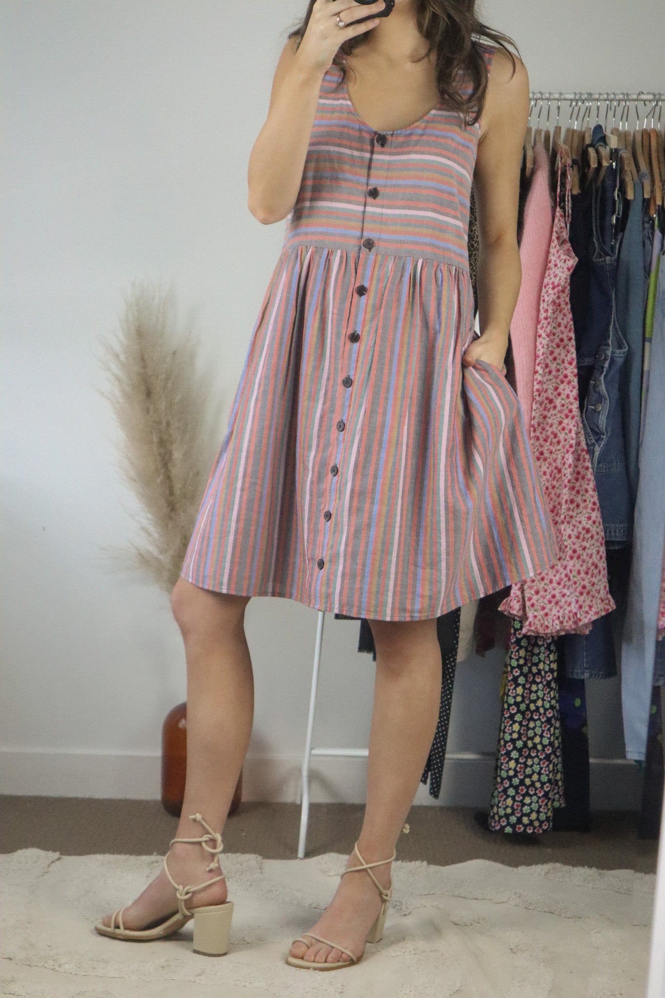Modern x Madewell Striped Button Up Dress (XL)