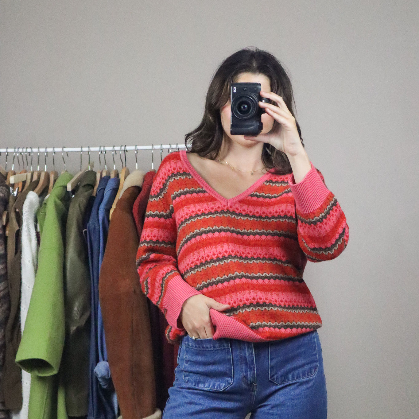 Vintage x Merino Wool Patterned Sweater (M)