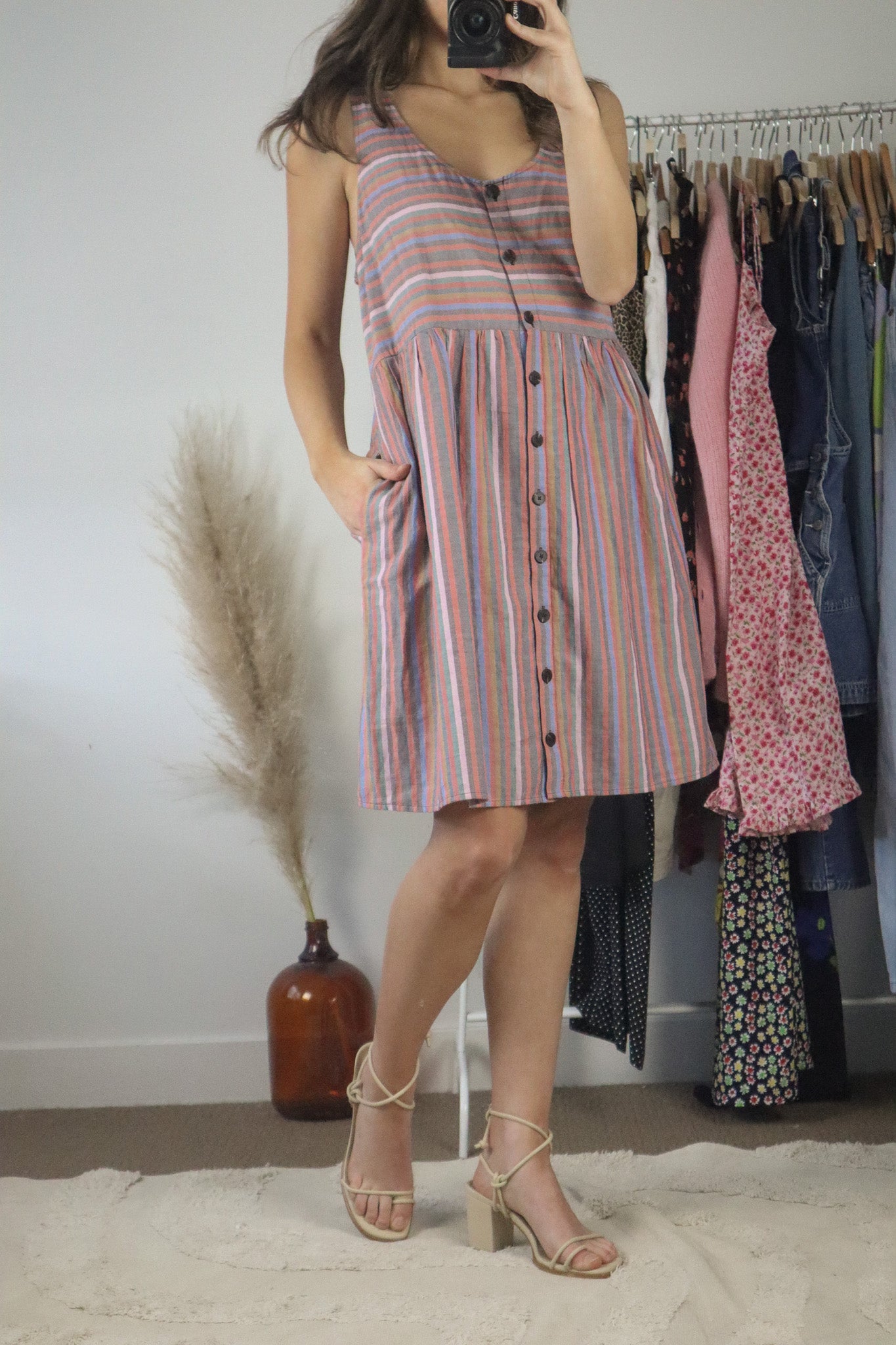 Modern x Madewell Striped Button Up Dress (XL)