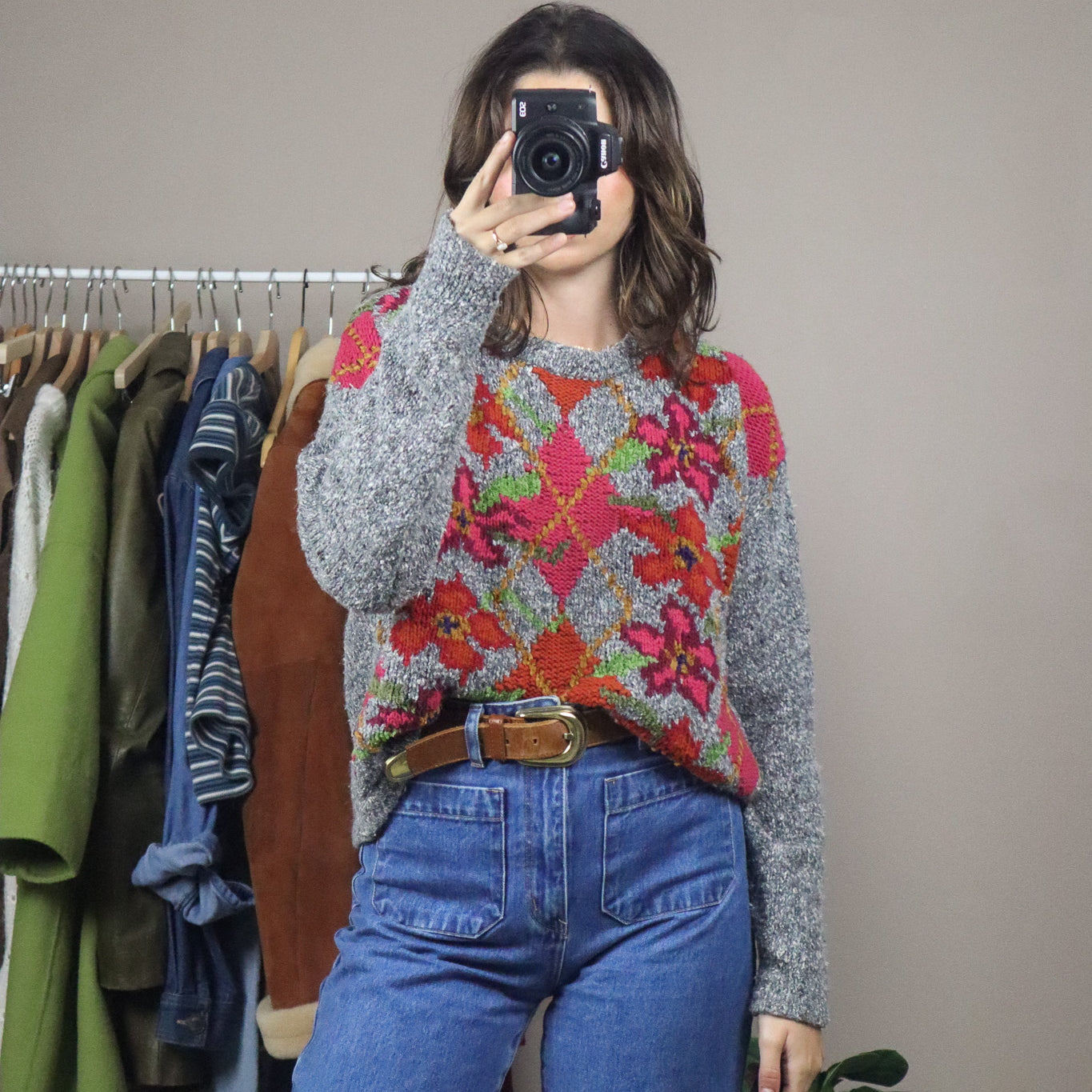 Vintage x Wool Blend Patterned Knit (S)