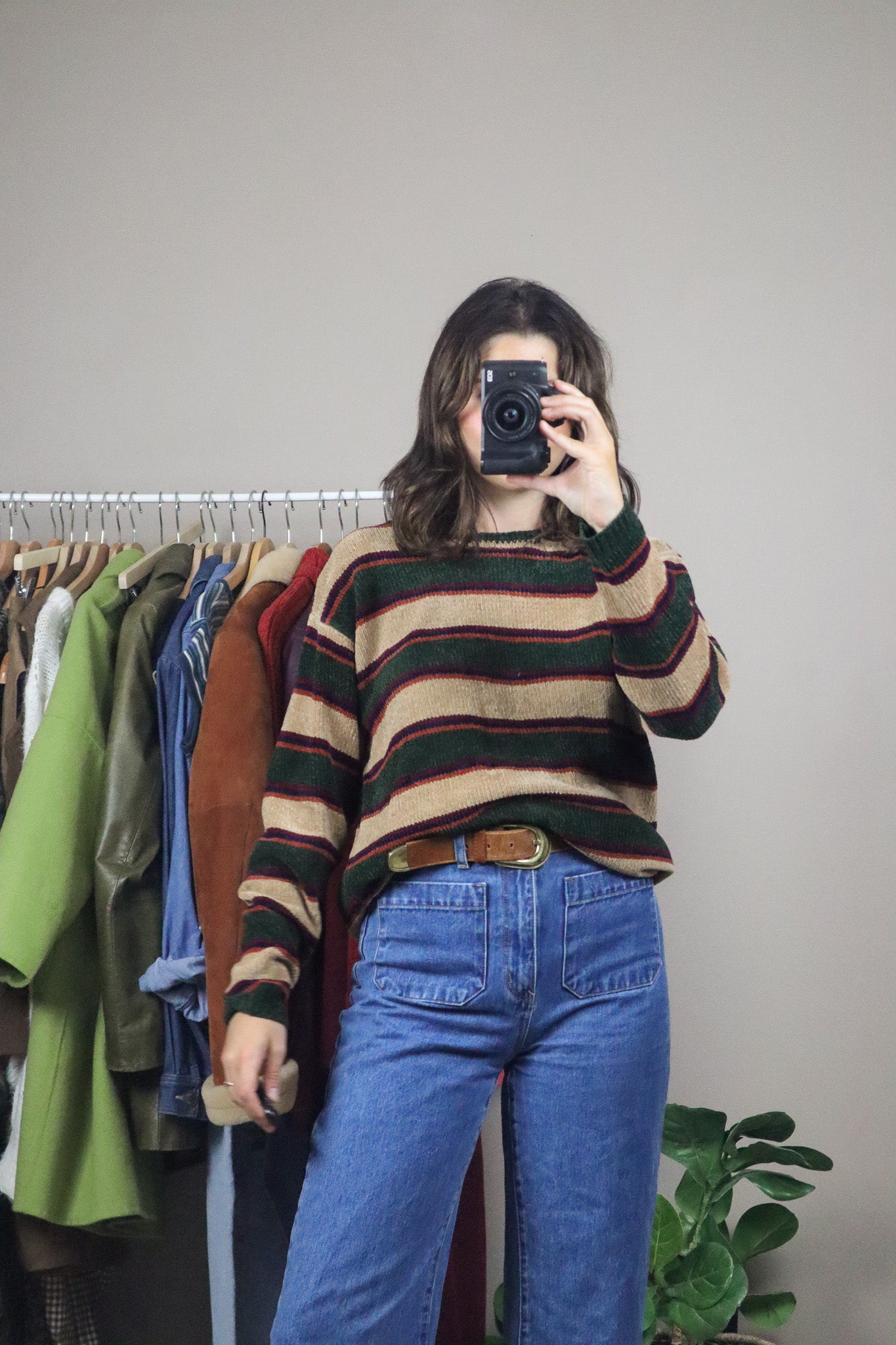 Vintage x Chenille Striped Sweater (S/M)