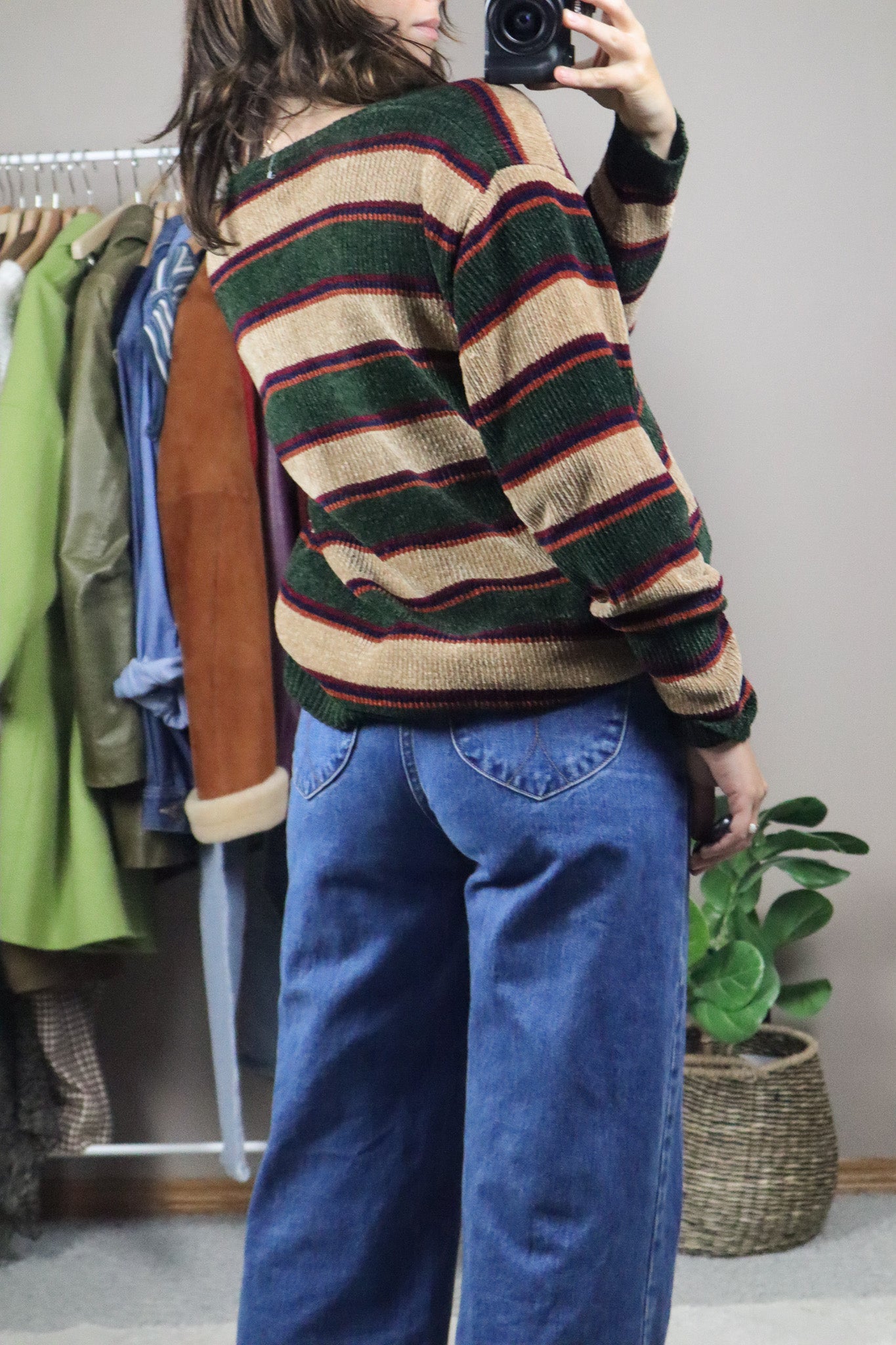 Vintage x Chenille Striped Sweater (S/M)
