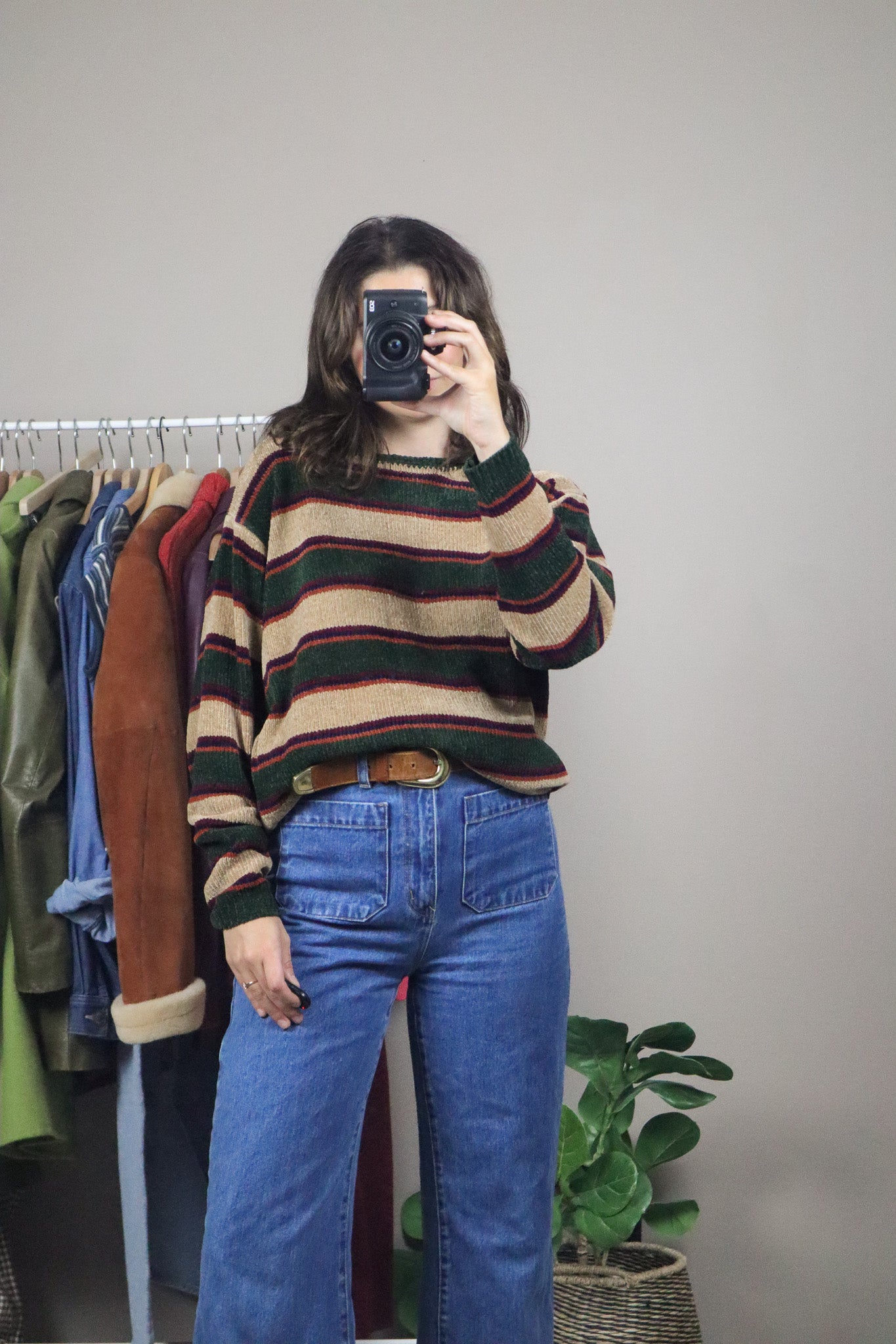 Vintage x Chenille Striped Sweater (S/M)