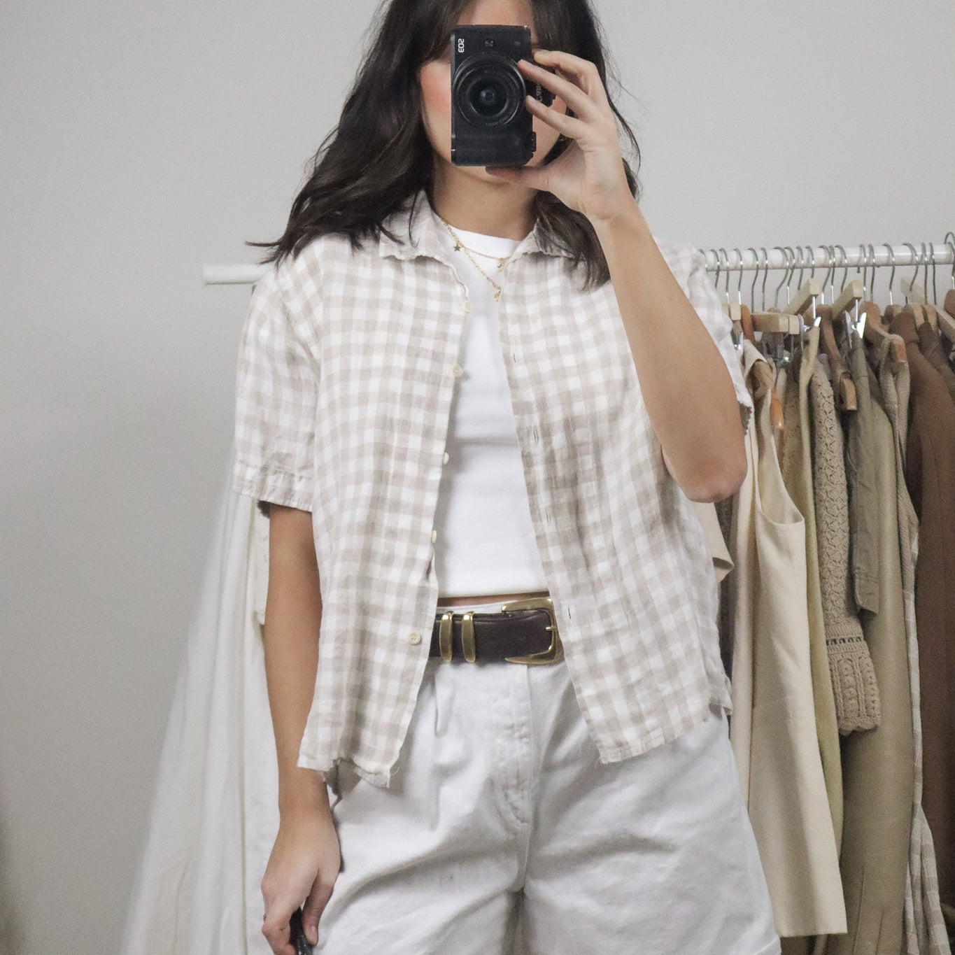 Modern x Gingham Linen Blouse (S-L)