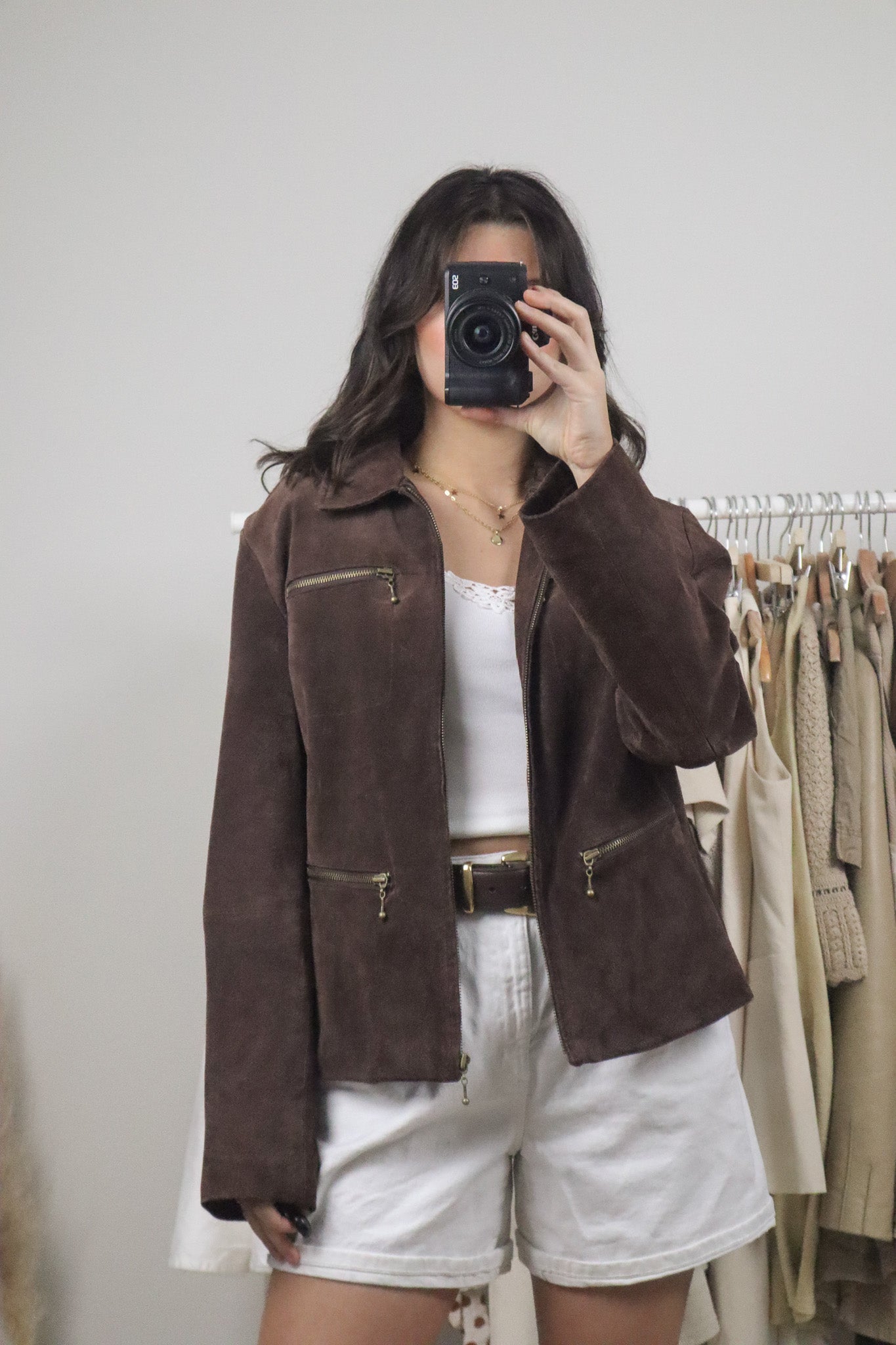 Vintage x Suede Zipper Jacket (S/M)