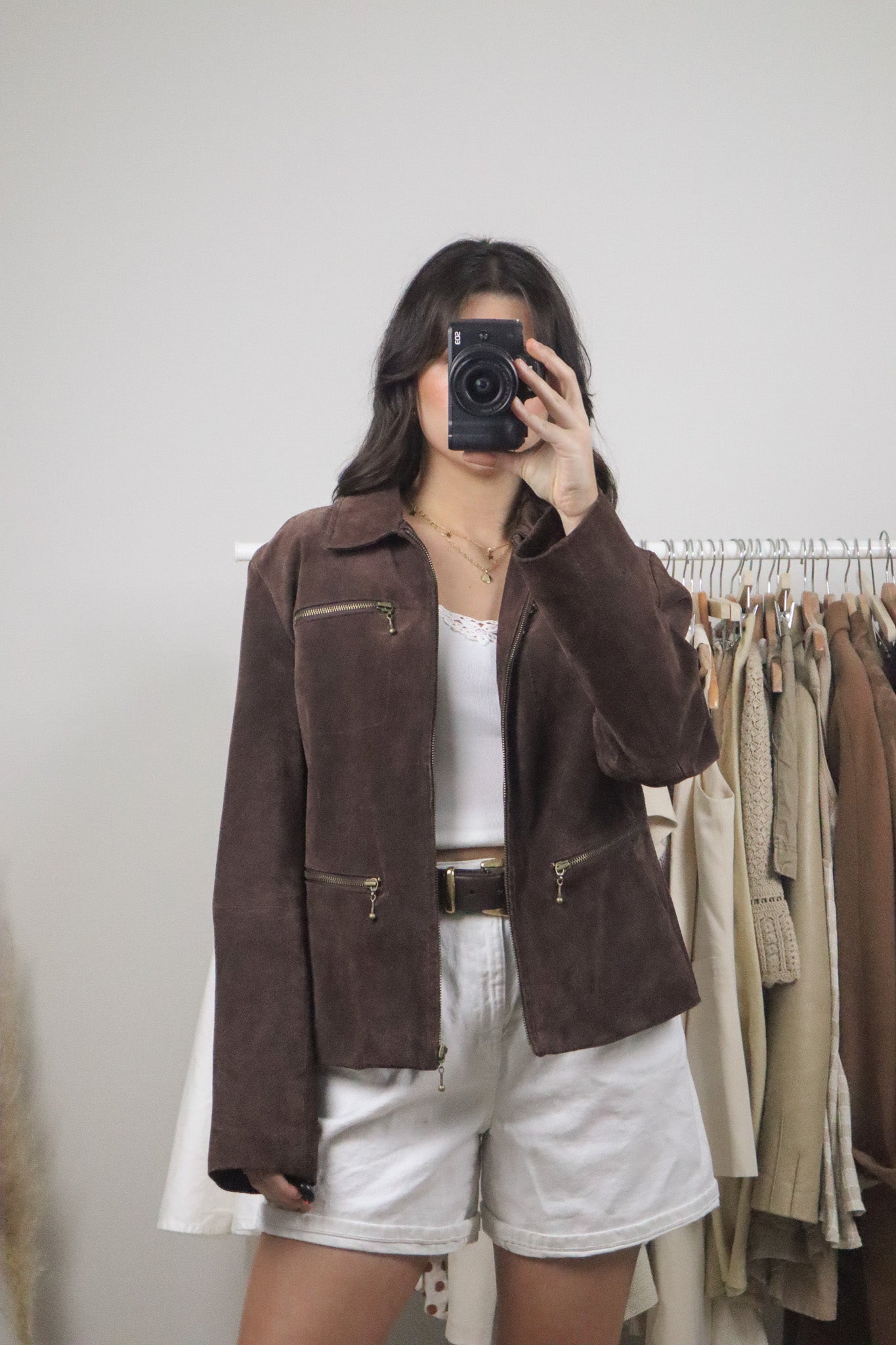 Vintage x Suede Zipper Jacket (S/M)