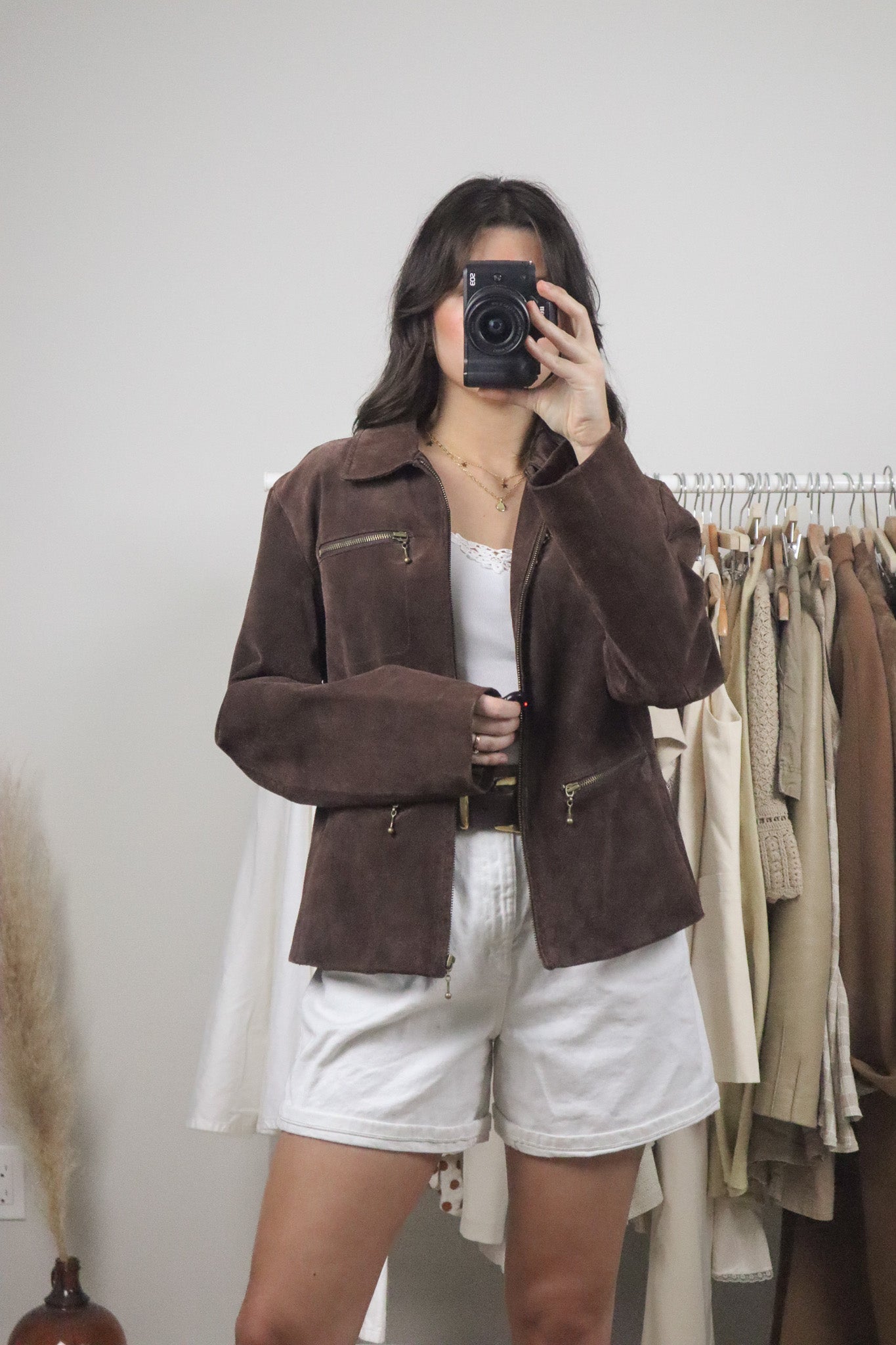 Vintage x Suede Zipper Jacket (S/M)