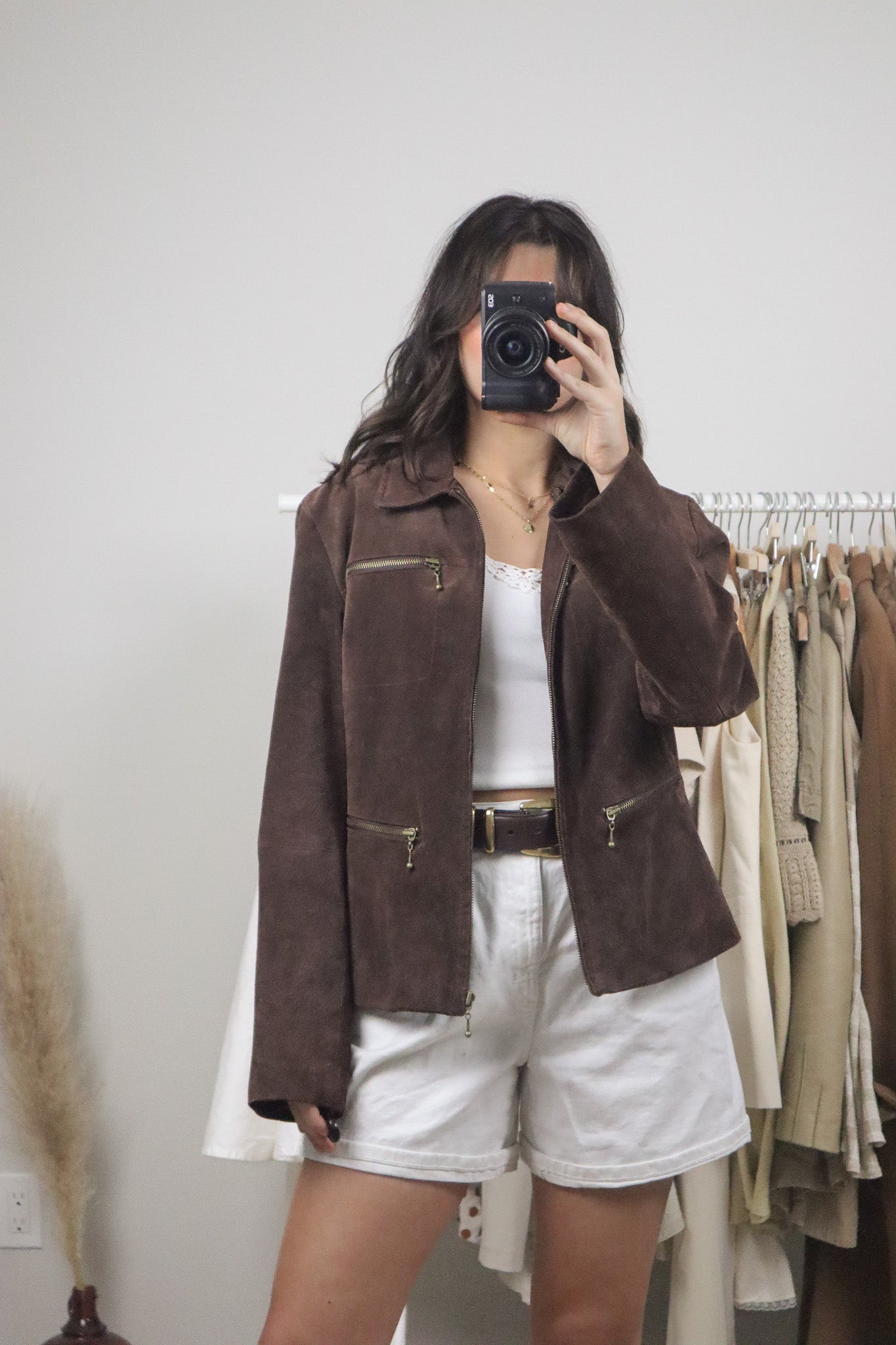 Vintage x Suede Zipper Jacket (S/M)