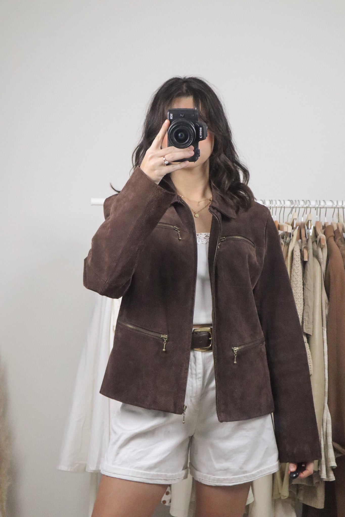 Vintage x Suede Zipper Jacket (S/M)