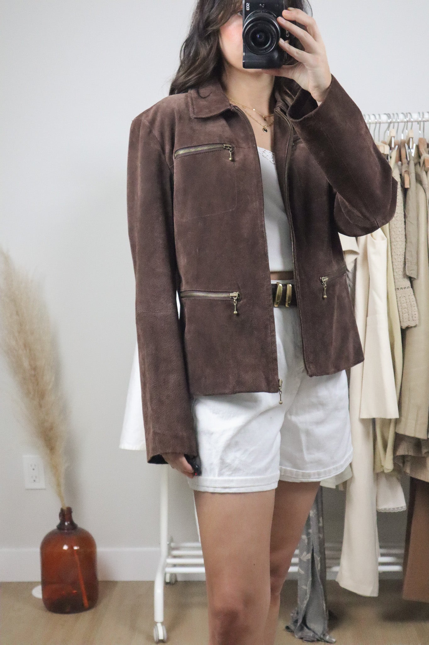 Vintage x Suede Zipper Jacket (S/M)
