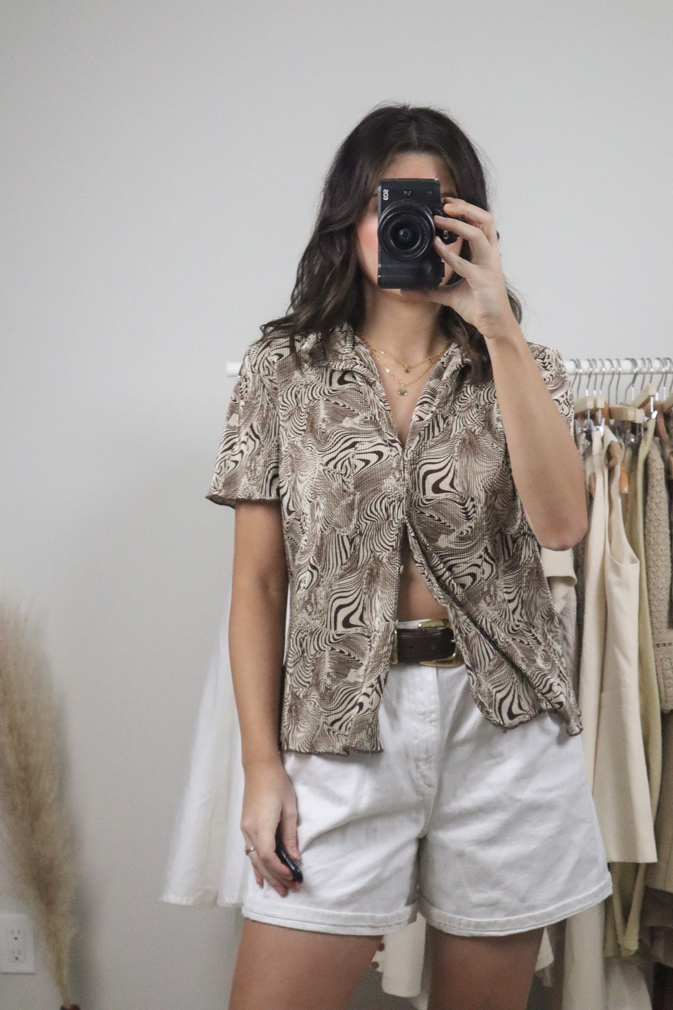 Made in Canada x Vintage x Patterned Blouse (M)