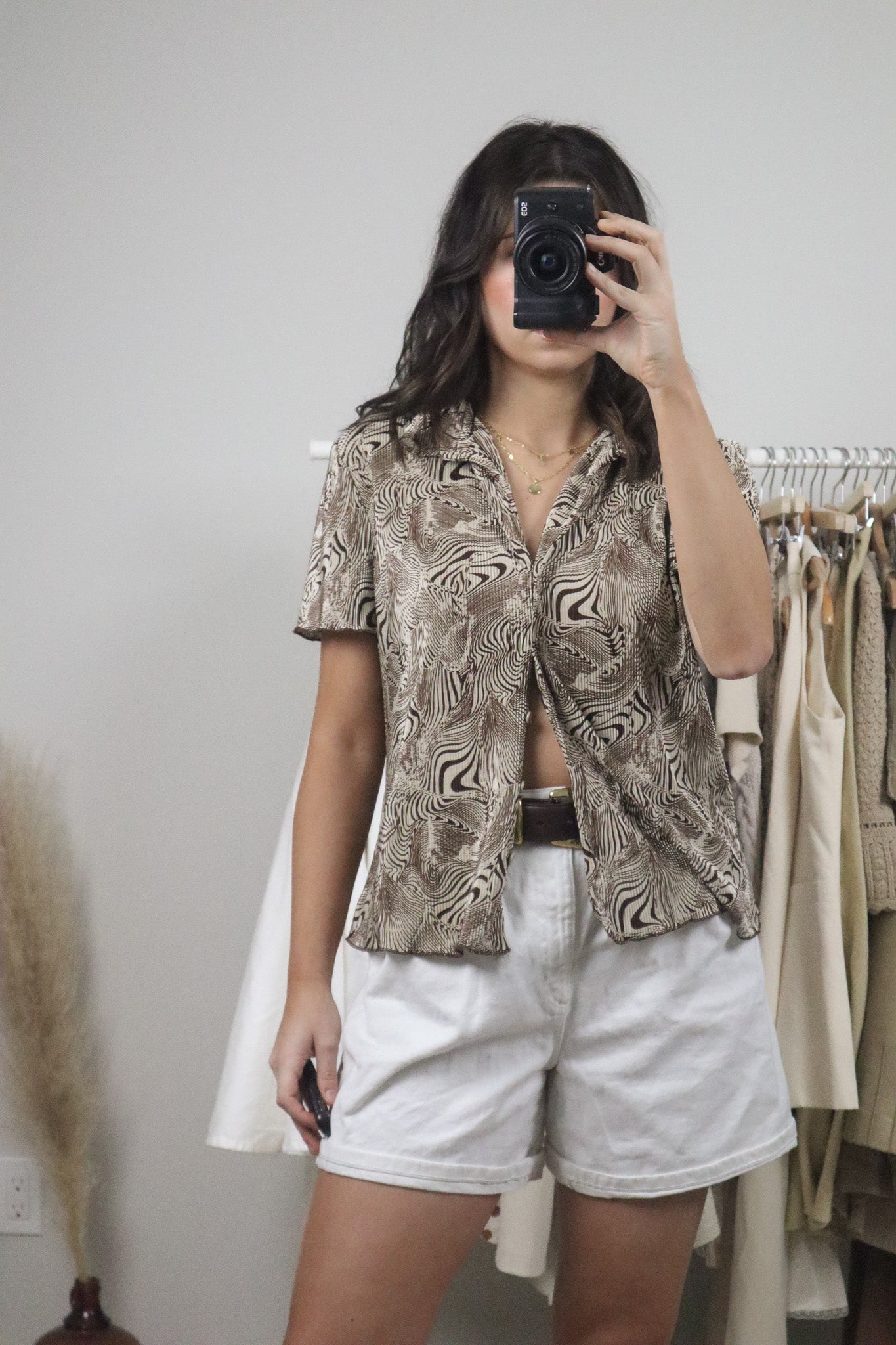 Made in Canada x Vintage x Patterned Blouse (M)