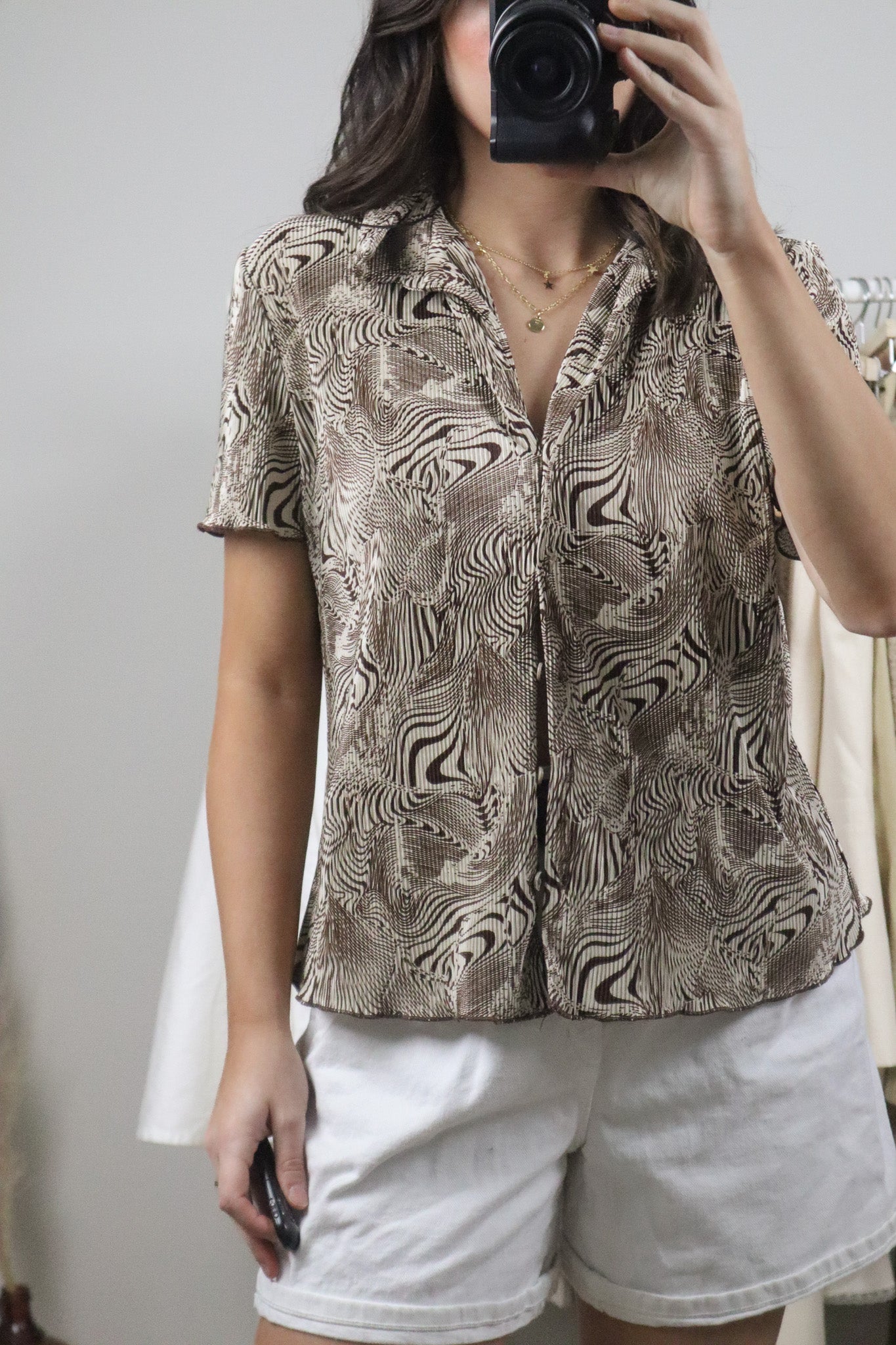 Made in Canada x Vintage x Patterned Blouse (M)
