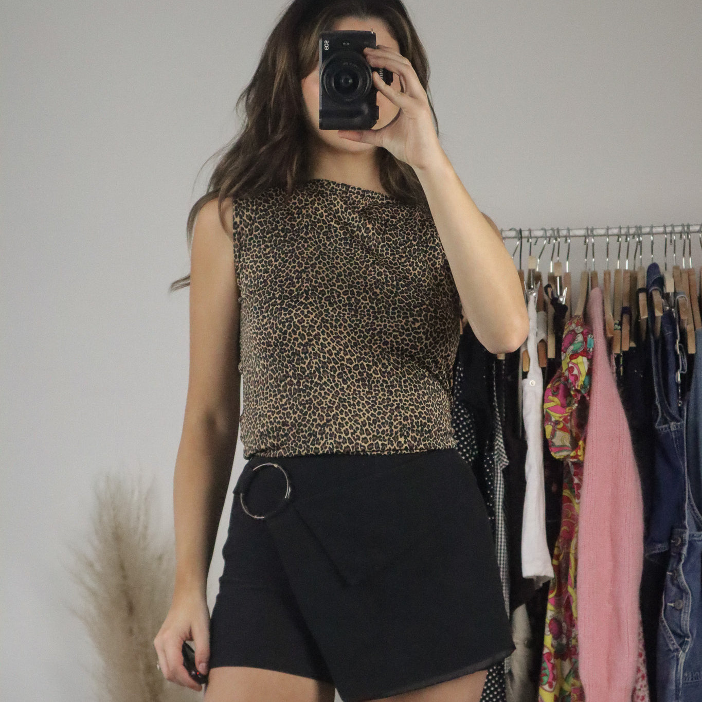 Made in USA x Vintage x Cheetah High-Neck Tank (L)
