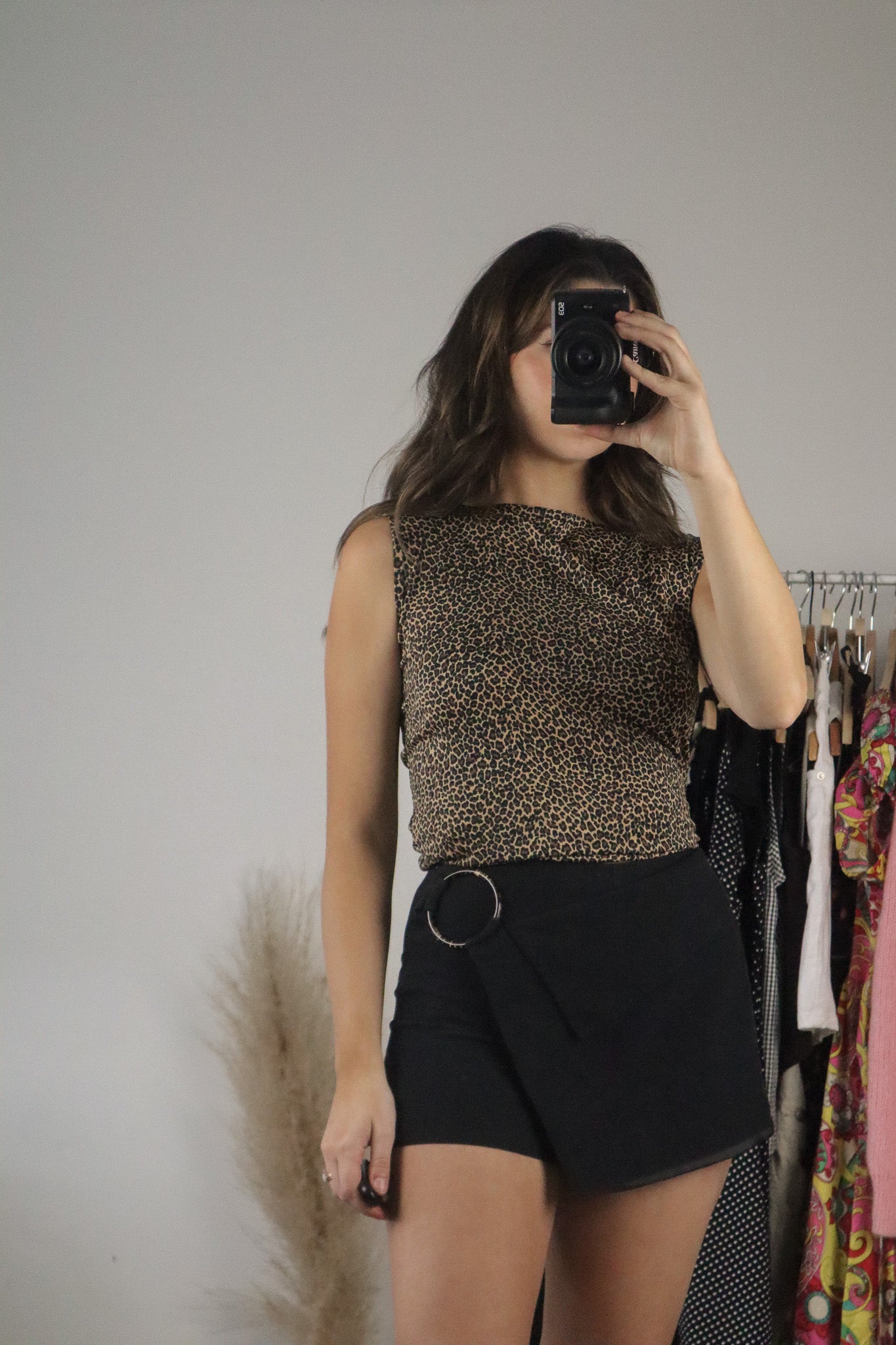 Made in USA x Vintage x Cheetah High-Neck Tank (L)