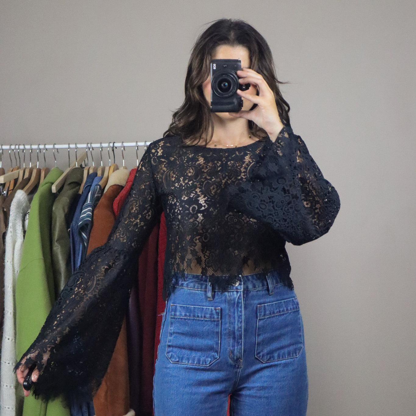 For Love & Lemons x Lace Cropped Blouse (S)