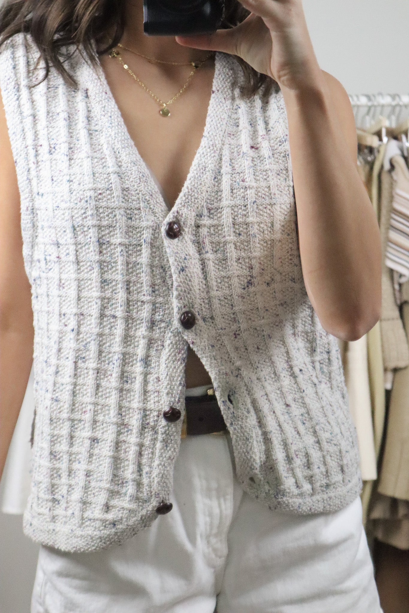 Vintage x Heathered Knit Vest (S)