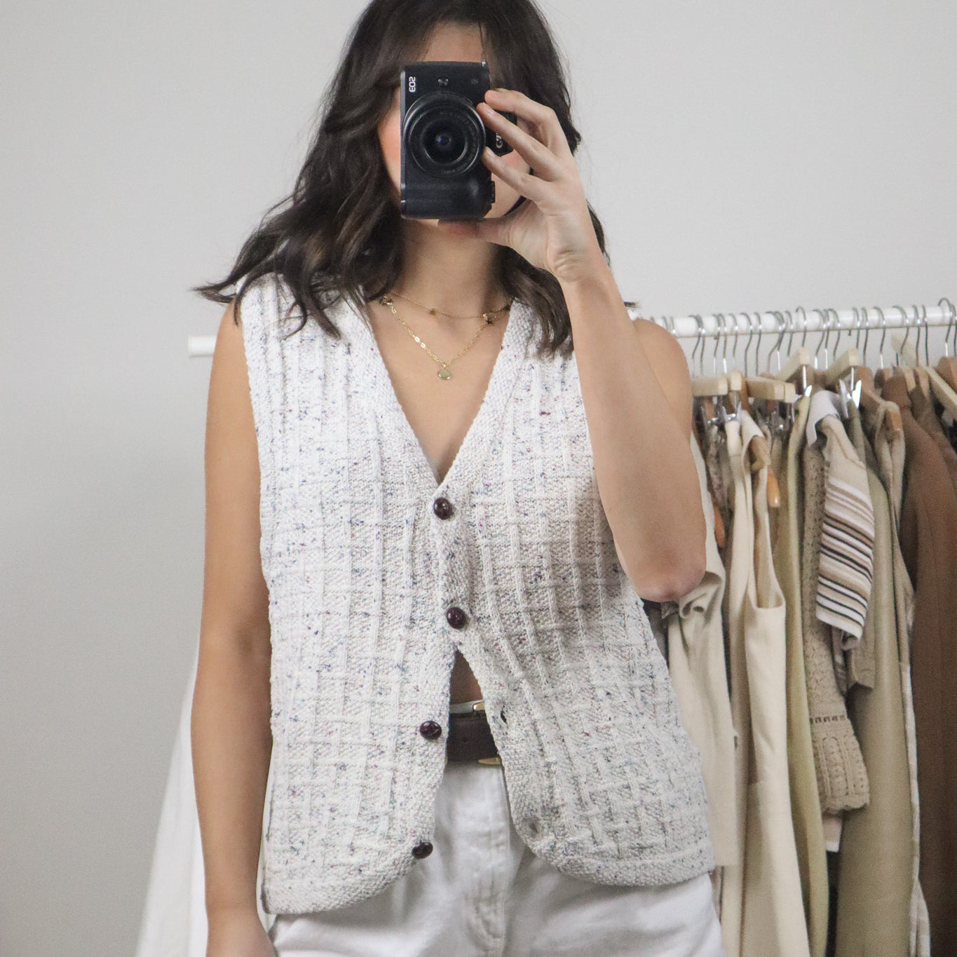 Vintage x Heathered Knit Vest (S)
