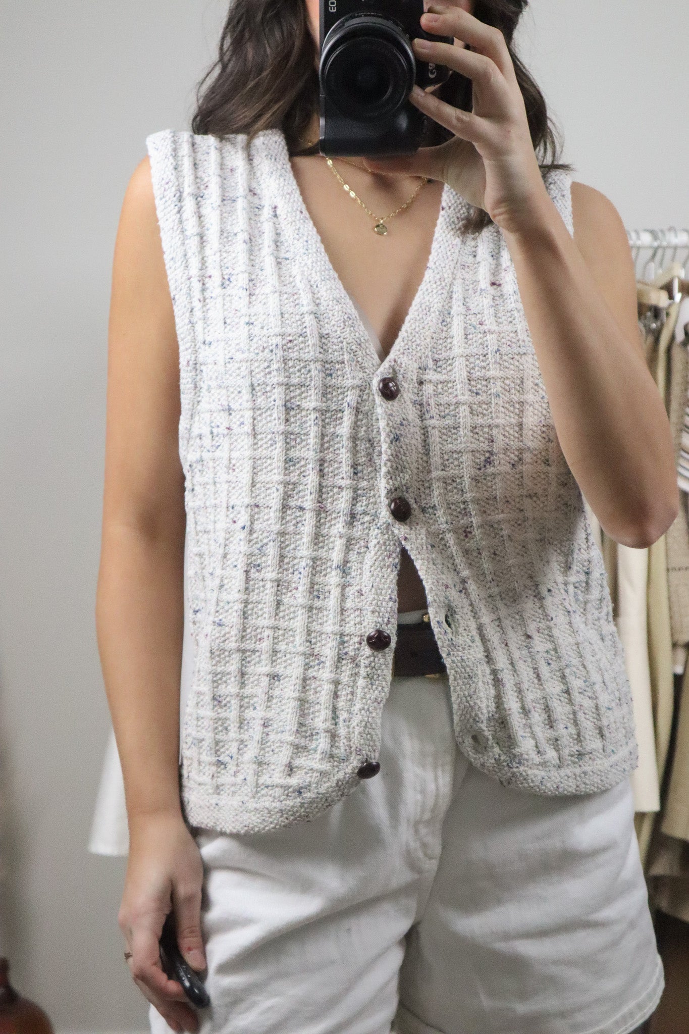 Vintage x Heathered Knit Vest (S)
