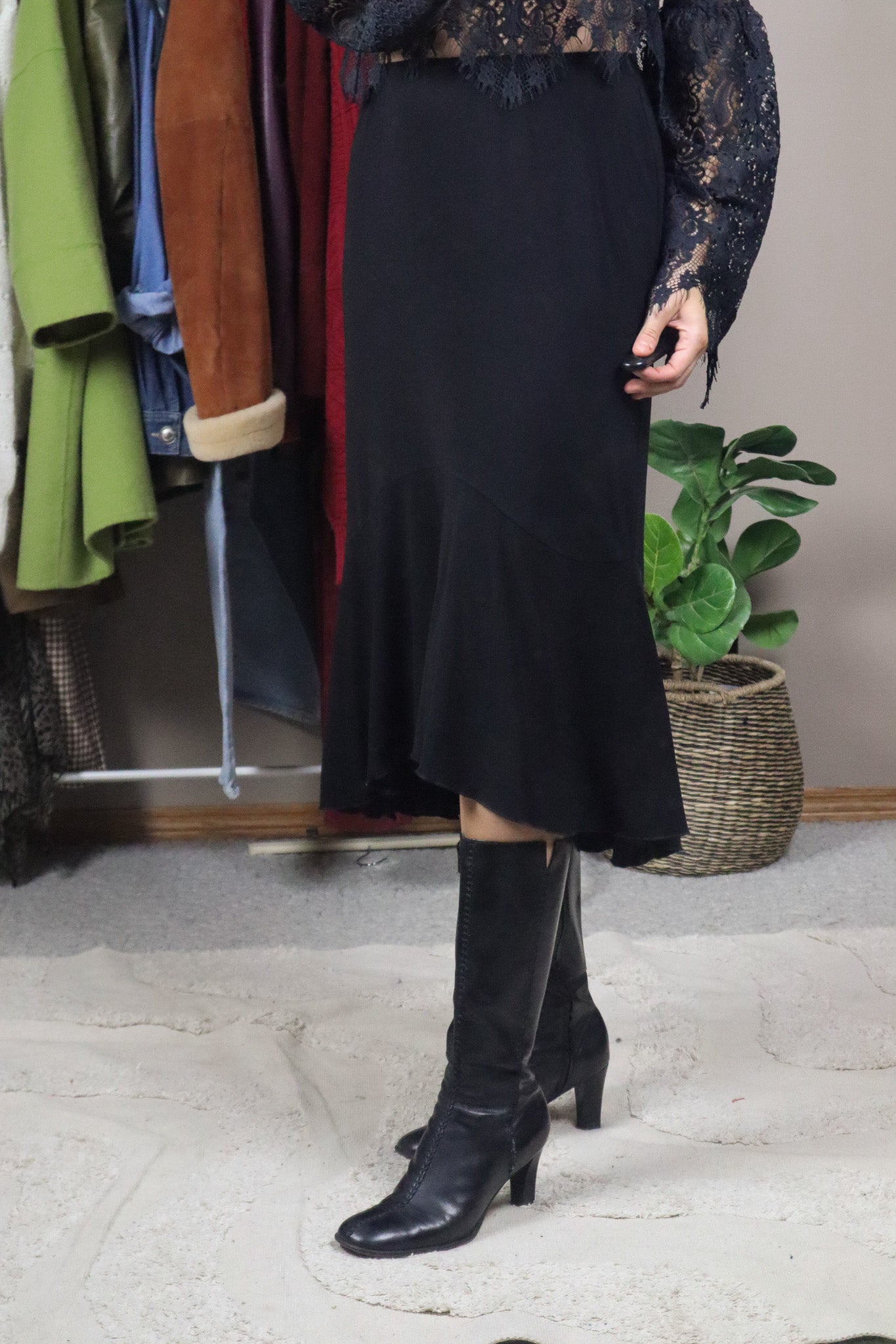 Vintage x Leather Stitched Boots (7.5/8)