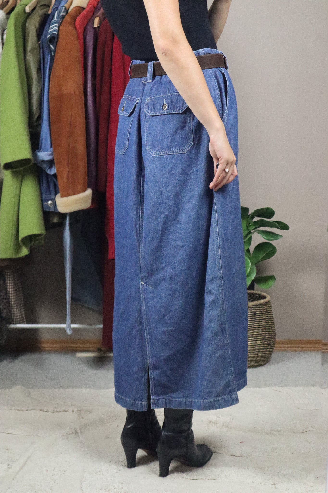 Vintage x Denim Maxi Skirt (12/14)
