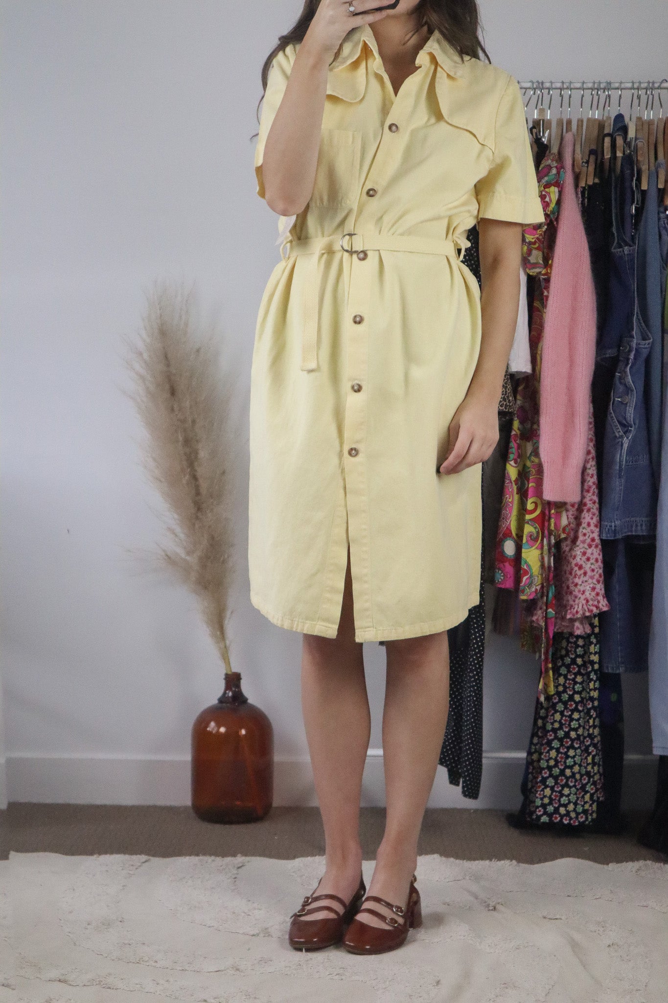 Made in Canada x Vintage Deadstock x Button Up Dress (M)