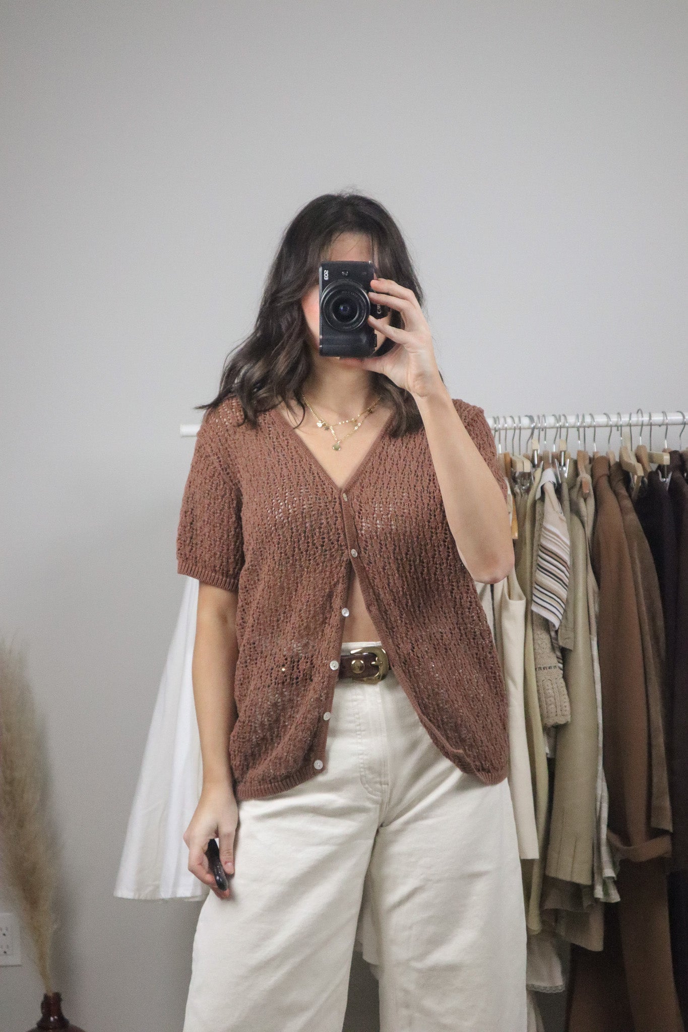 Vintage x Knit Short-Sleeve Top (L)