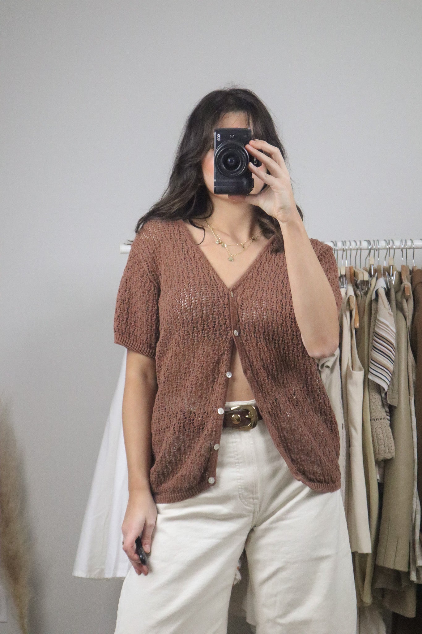 Vintage x Knit Short-Sleeve Top (L)