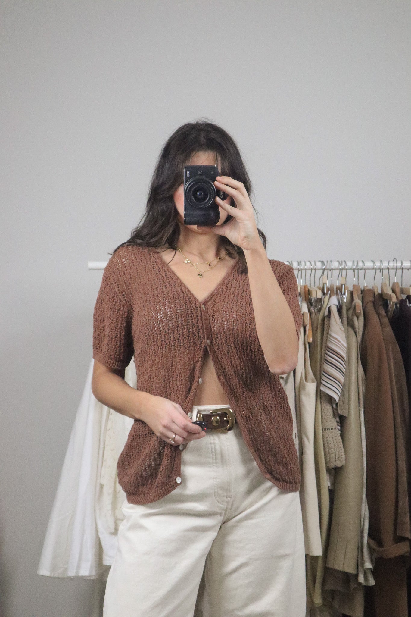 Vintage x Knit Short-Sleeve Top (L)