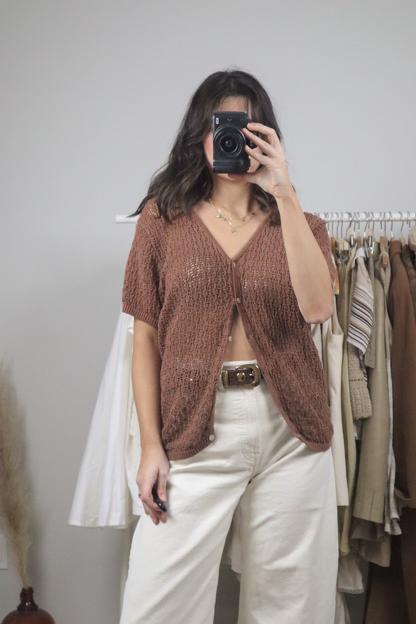 Vintage x Knit Short-Sleeve Top (L)