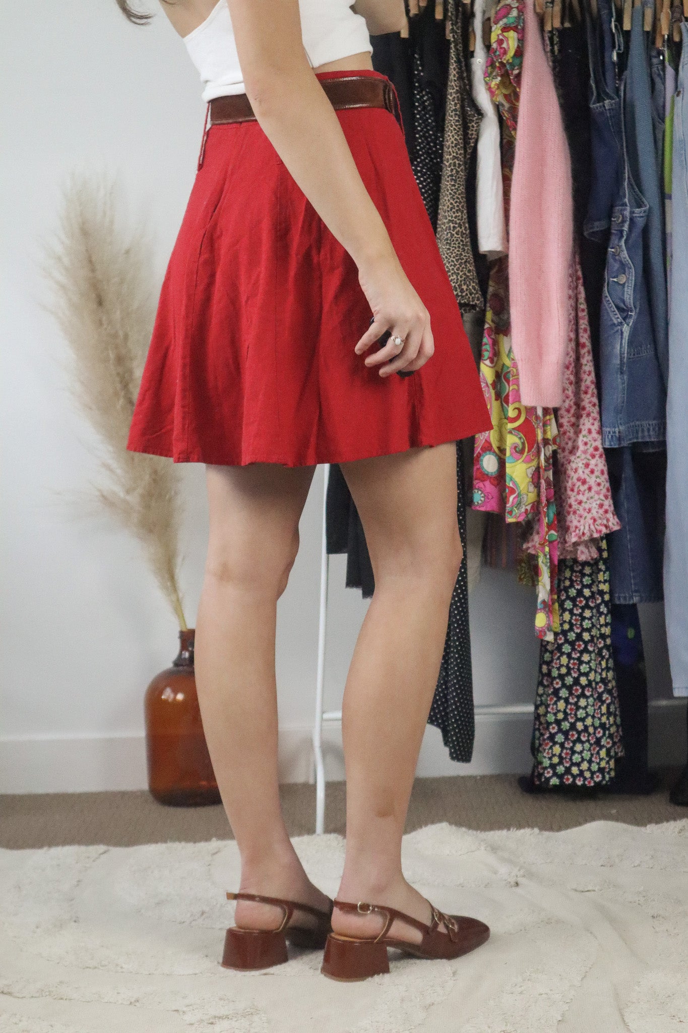 Made in USA x Vintage x Linen Blend Skirt (8)