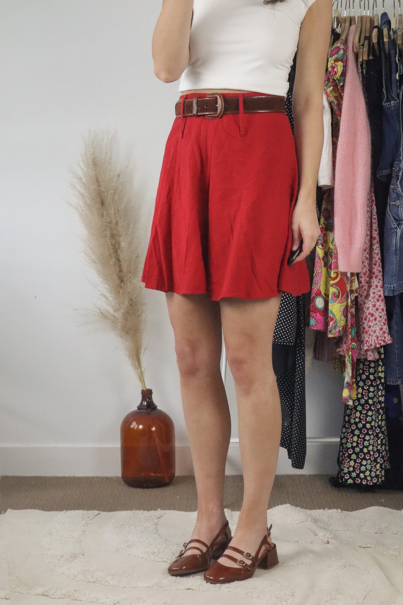 Made in USA x Vintage x Linen Blend Skirt (8)