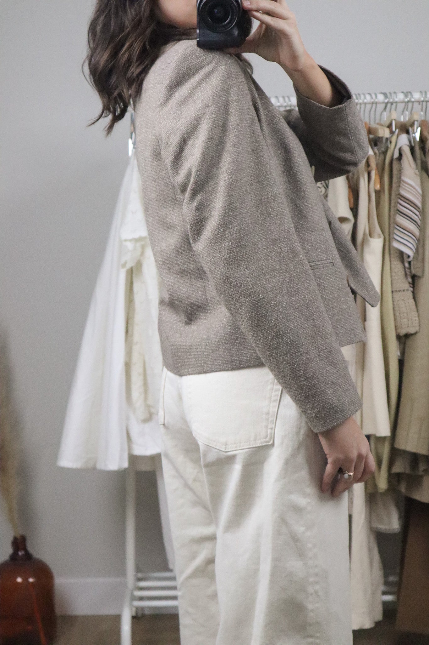 Vintage x Wool/Silk Blend Cropped Blazer (S)