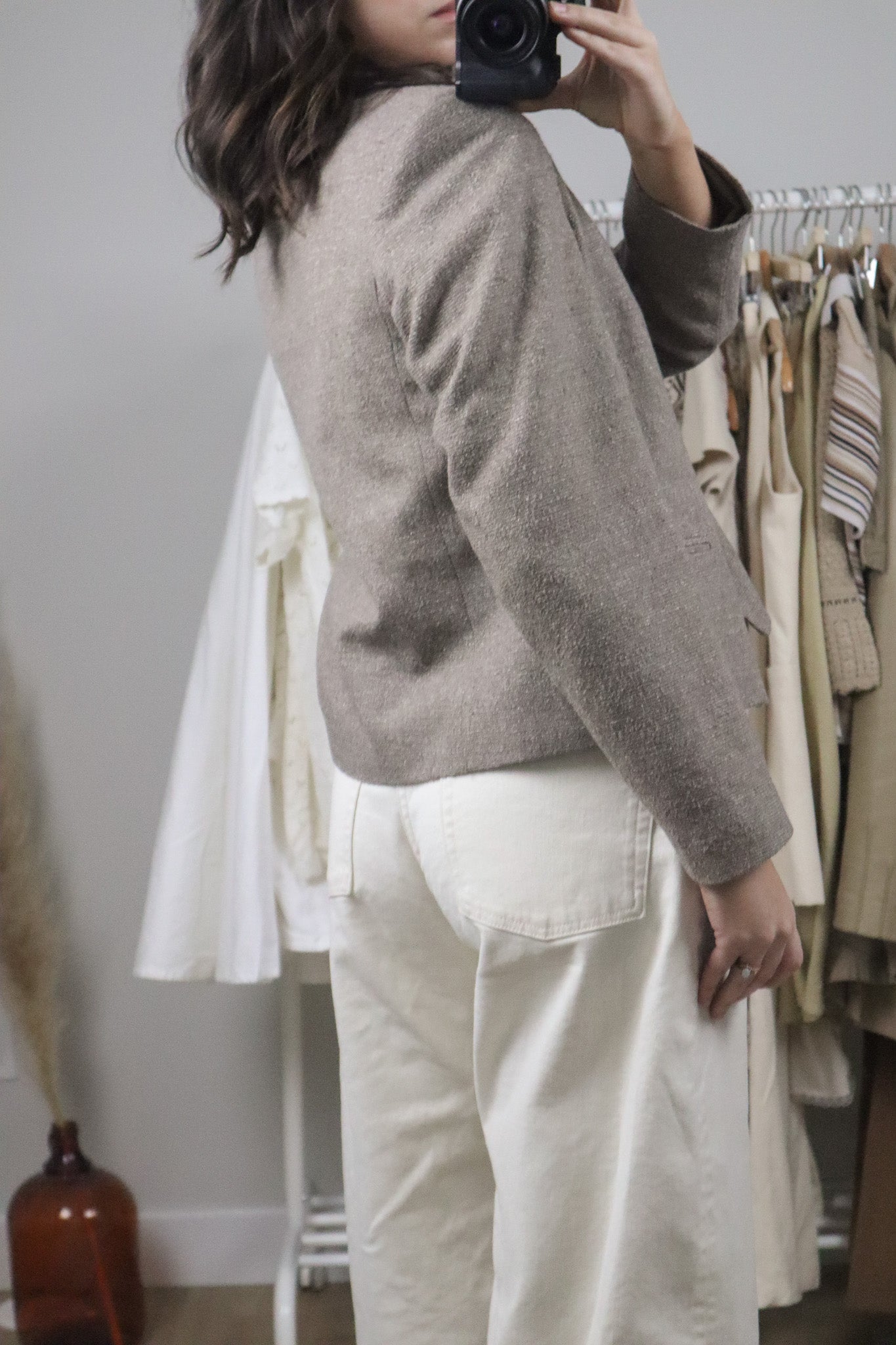 Vintage x Wool/Silk Blend Cropped Blazer (S)