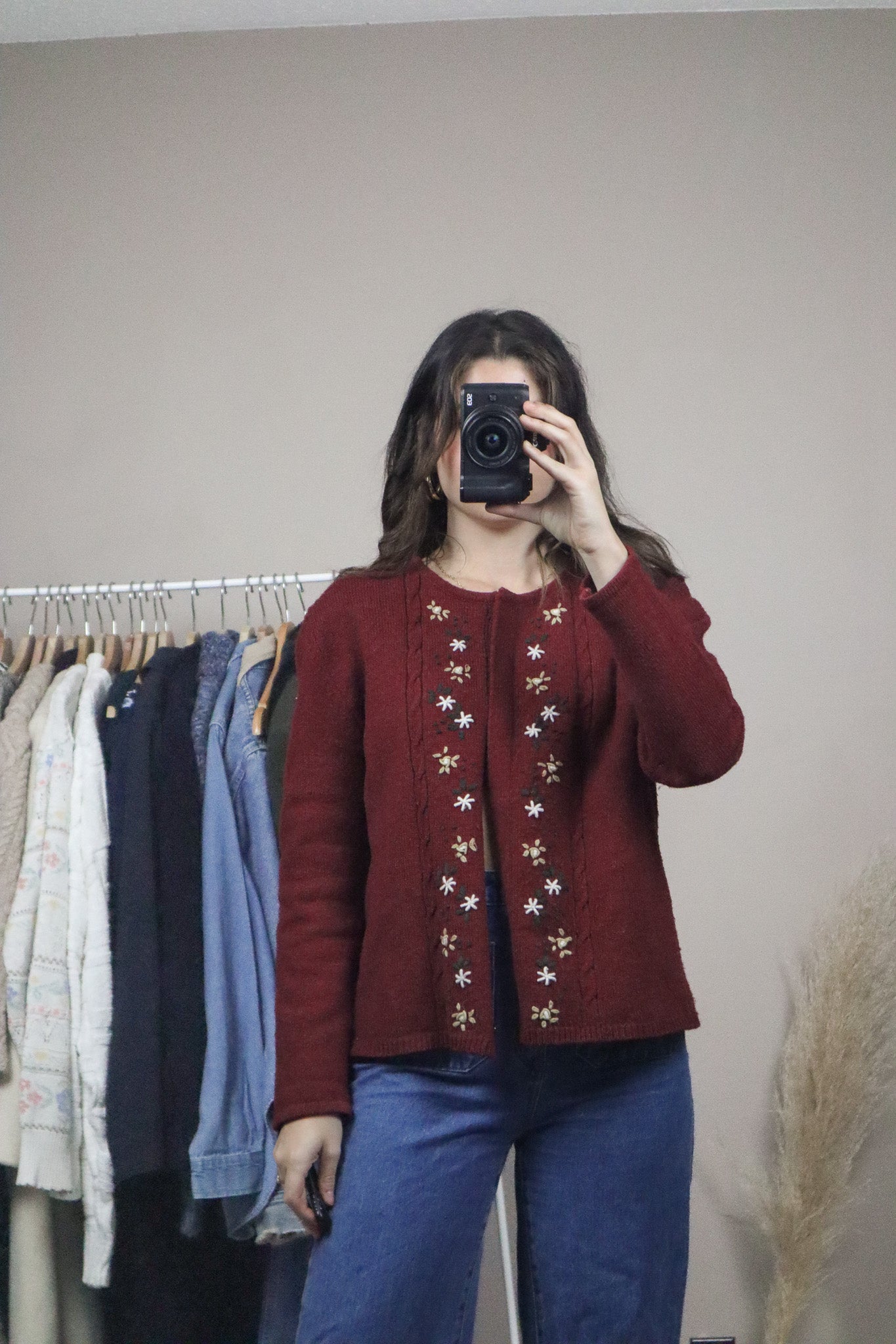 Vintage x Wool Blend Embroidered Cardigan (S/M)
