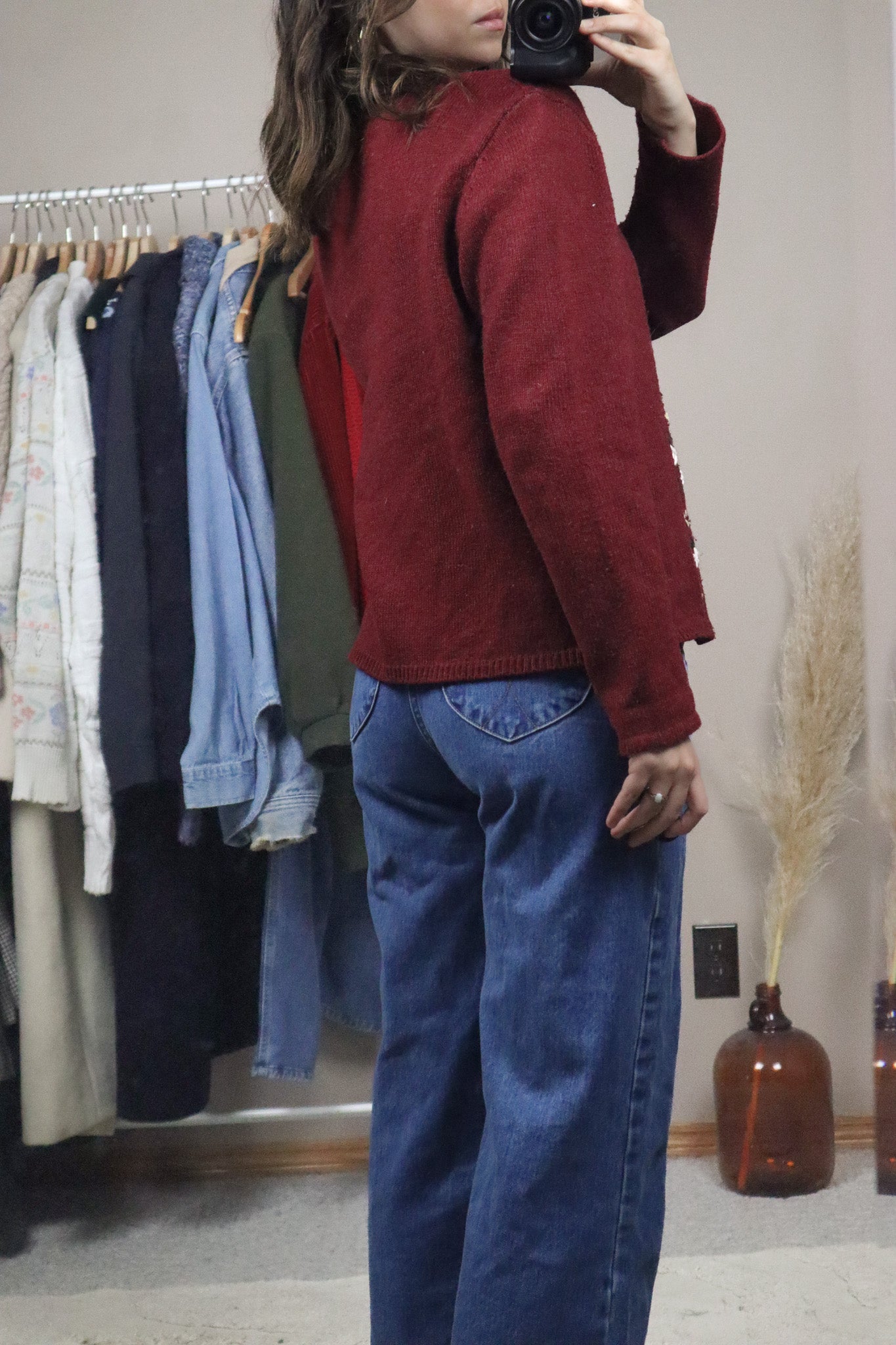 Vintage x Wool Blend Embroidered Cardigan (S/M)